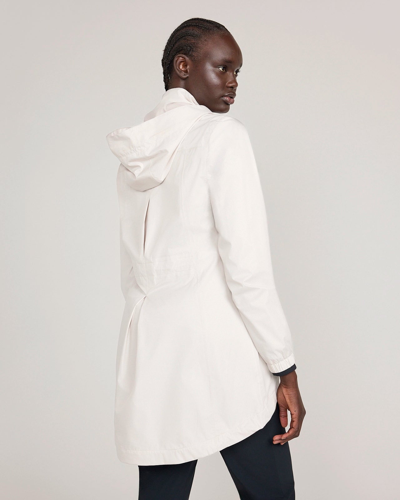 The Travel Embossed Print Rain Jacket - Wind Chime White
