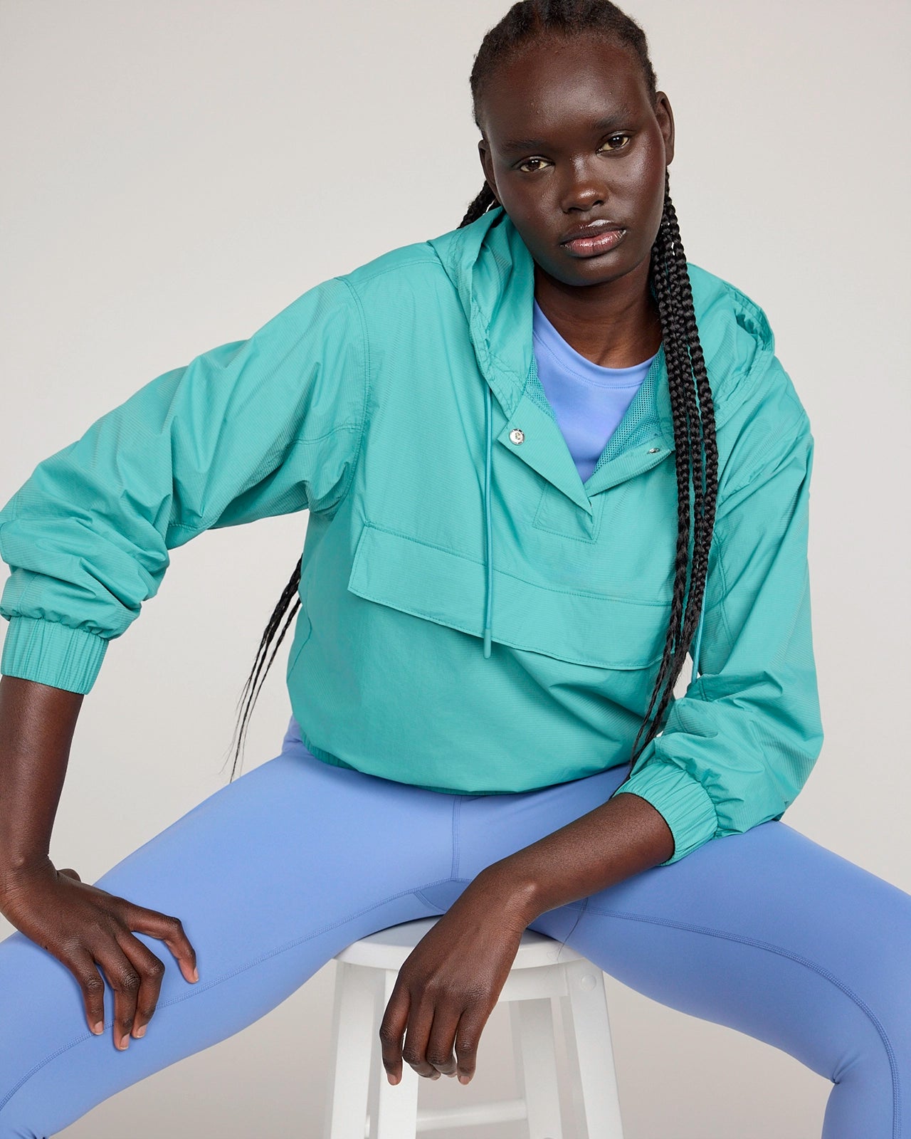 The Active Ripstop Popover Jacket - Bright Teal