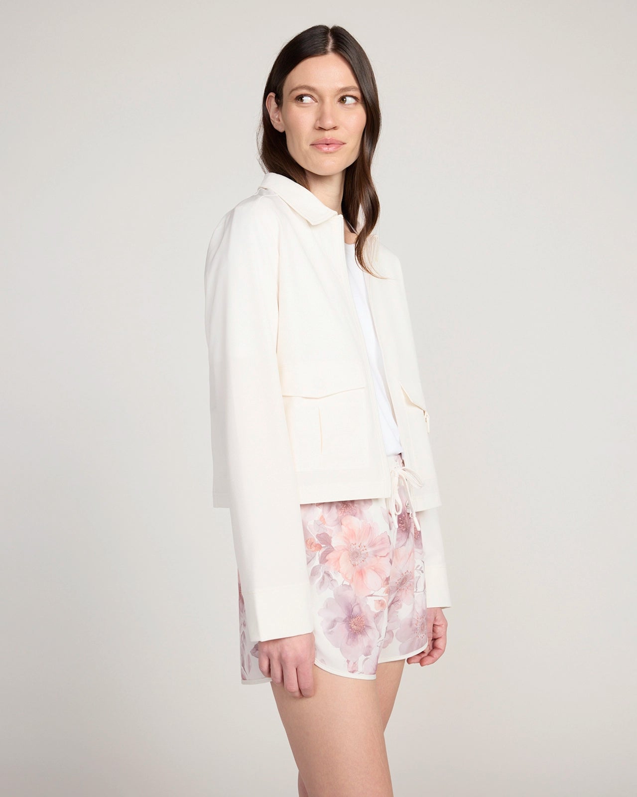 The Travel Utility Cargo Jacket - Sugar Swizzle Cream