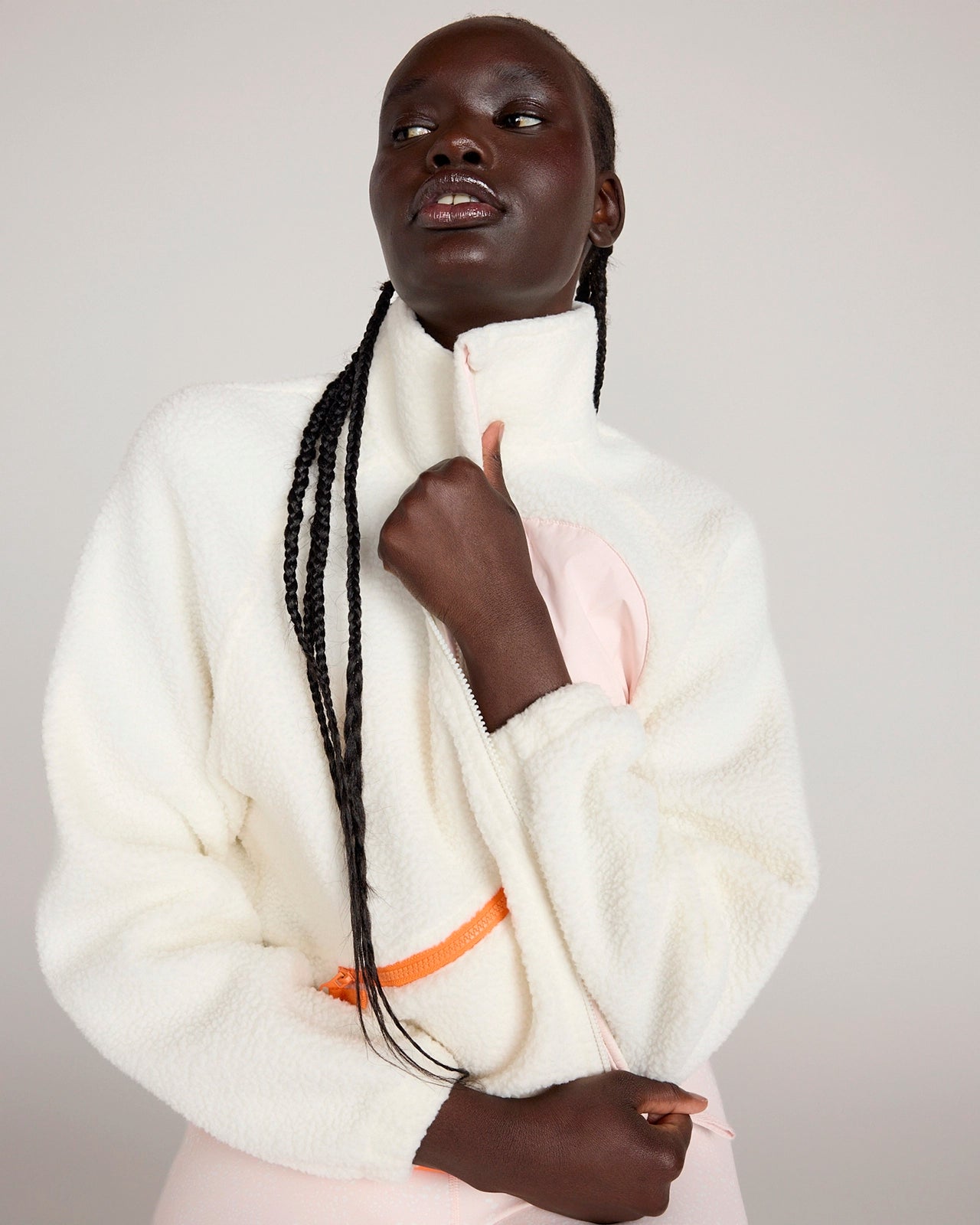 The Berber Soft Luxe GRS Certified Recycled Poly Trail Jacket - Coconut Milk