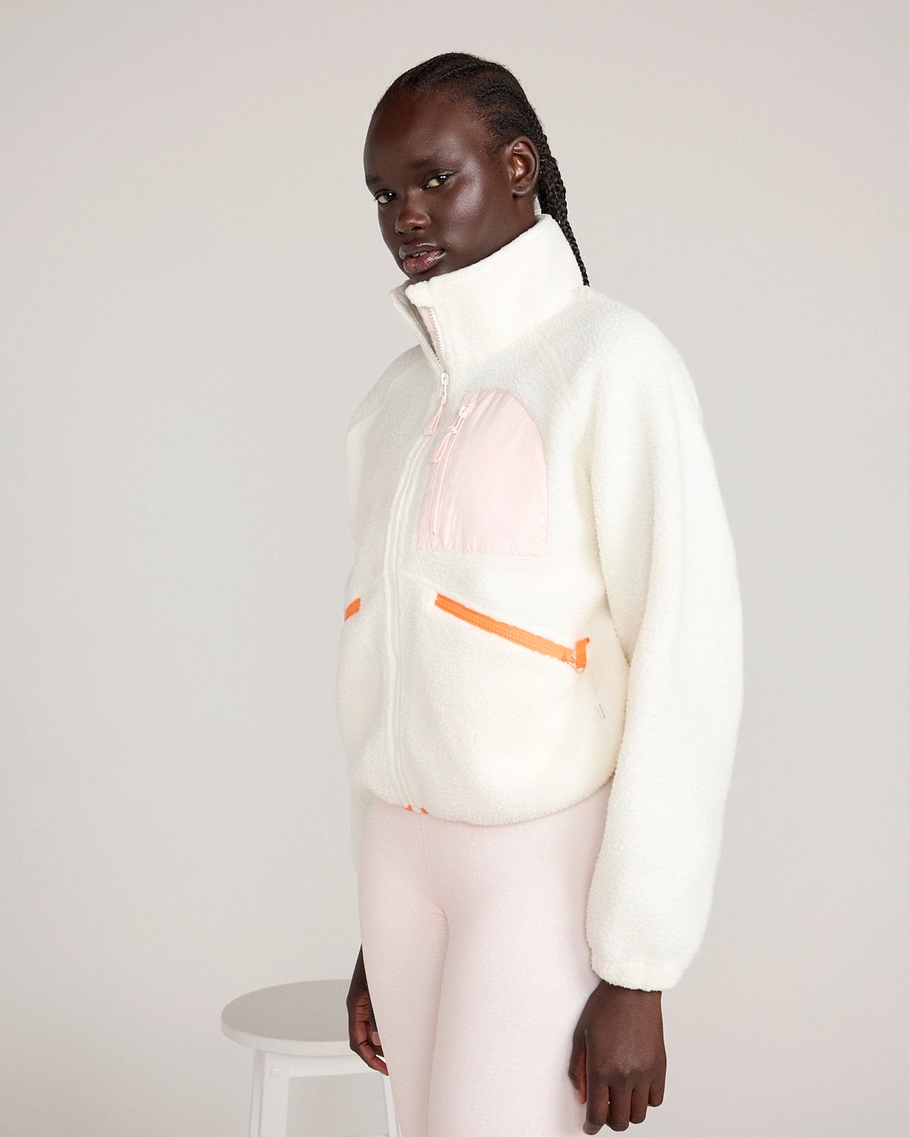 The Berber Soft Luxe GRS Certified Recycled Poly Trail Jacket - Coconut Milk