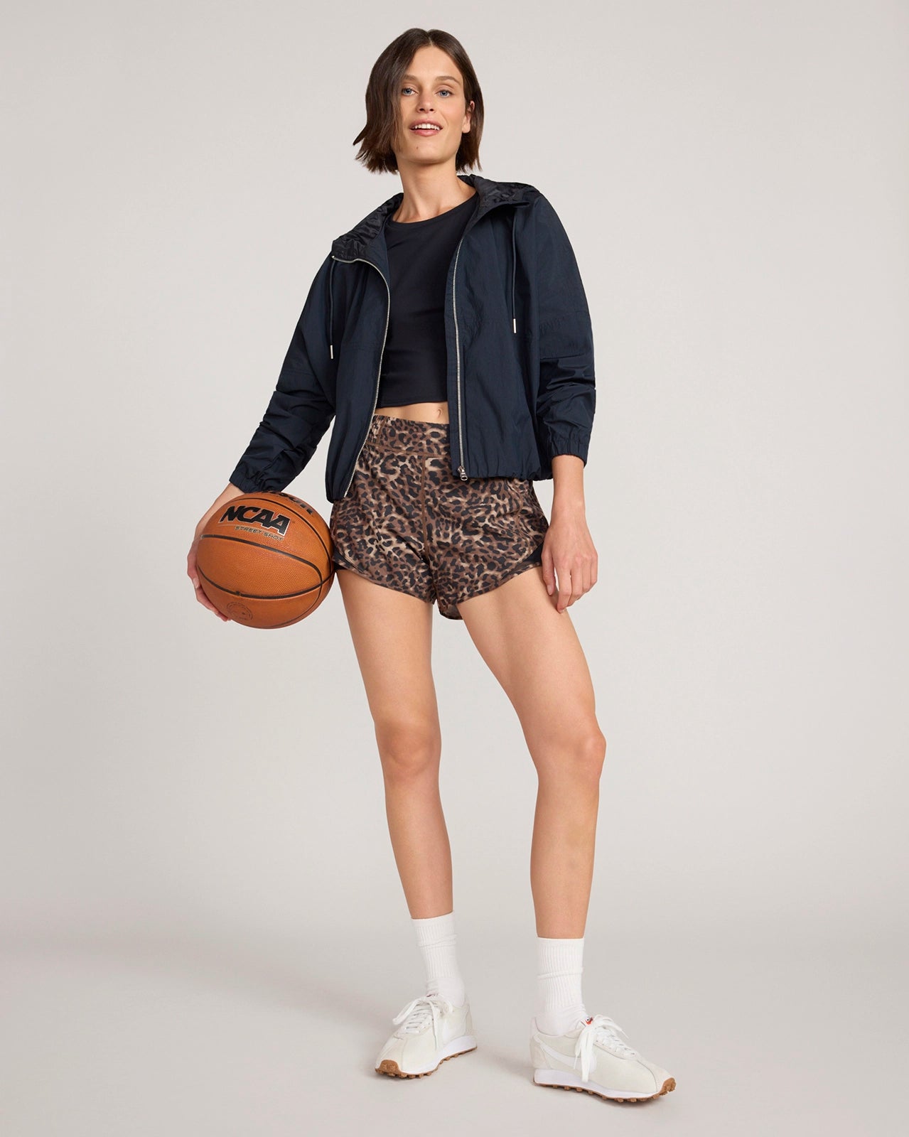 The Travel Fly Ball Cropped Crinkle Jacket - Black
