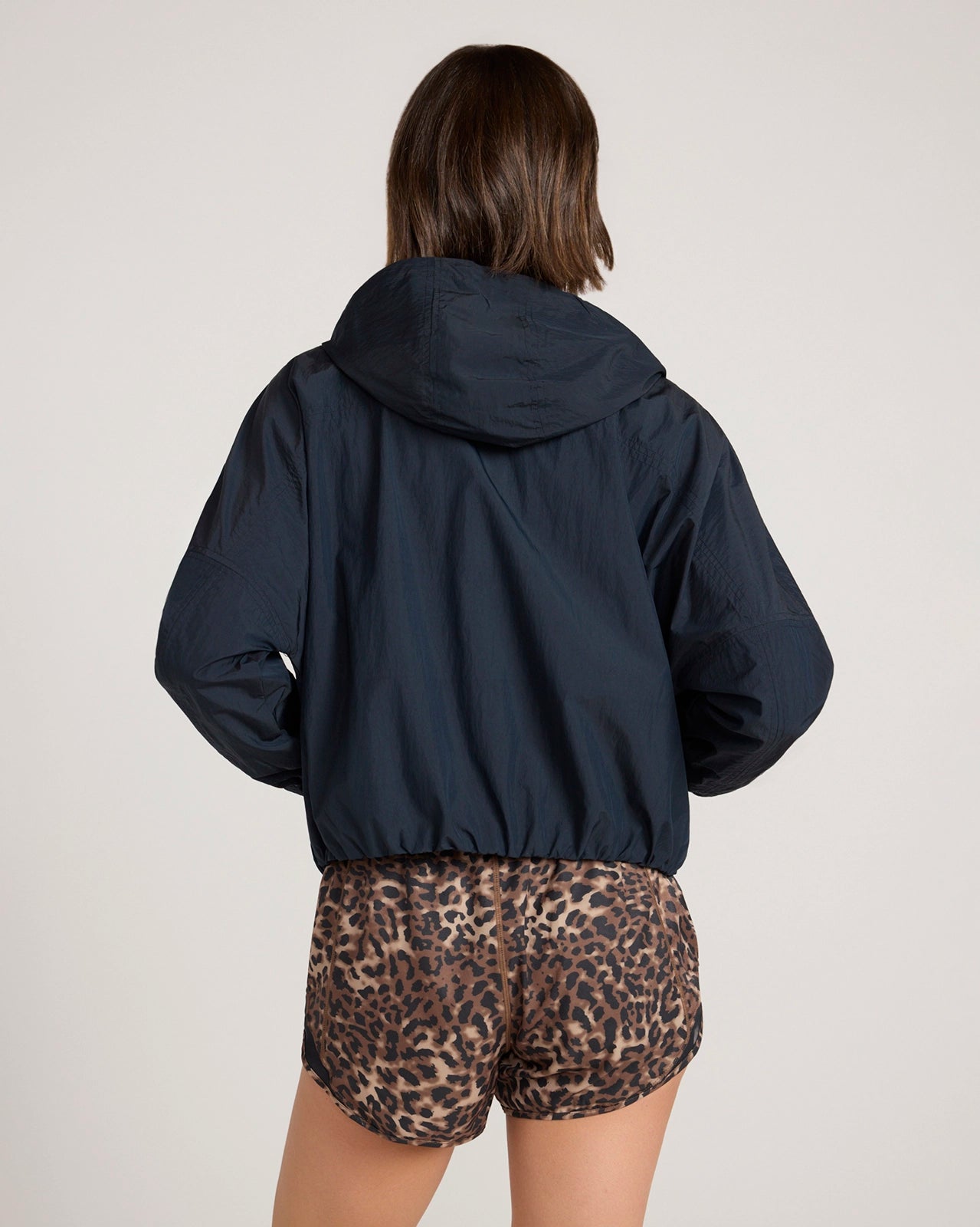 The Travel Fly Ball Cropped Crinkle Jacket - Black