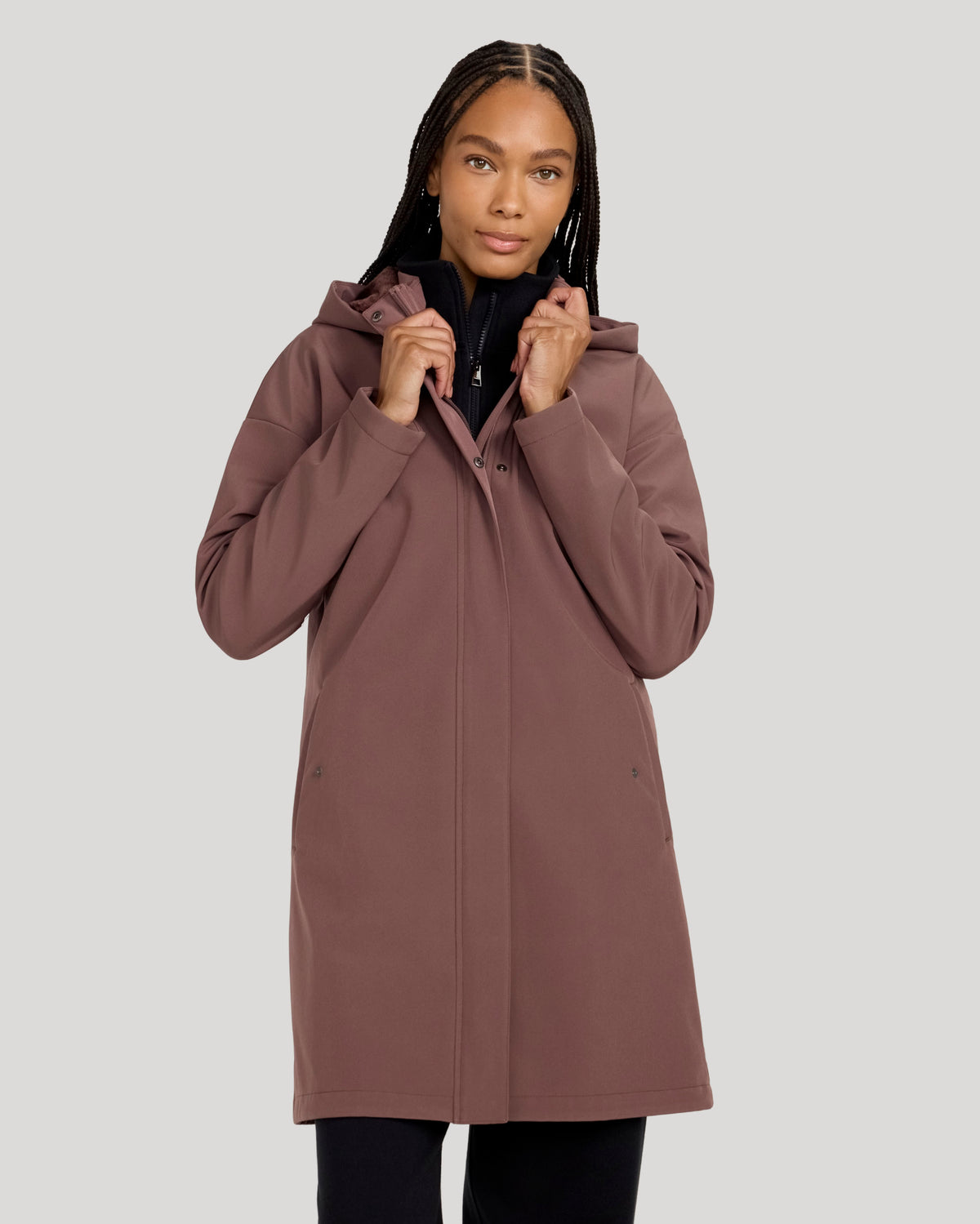 The Travel Long Softshell Jacket - Reddish Brown