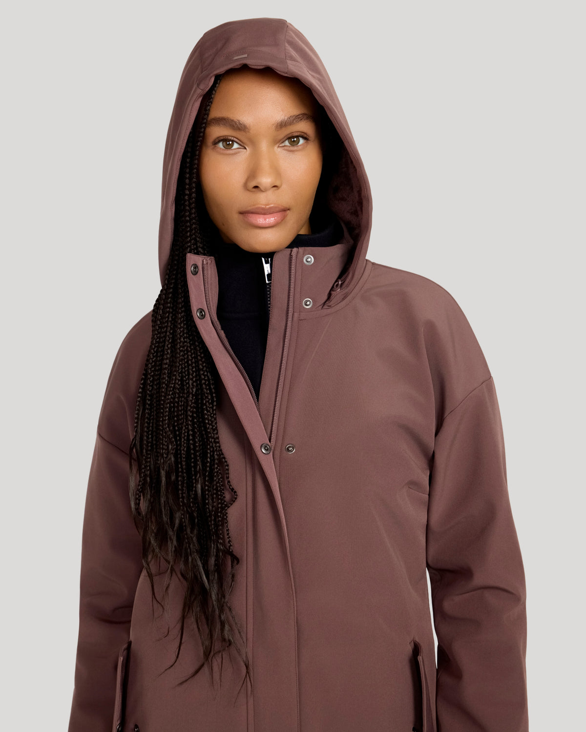 The Travel Long Softshell Jacket - Reddish Brown