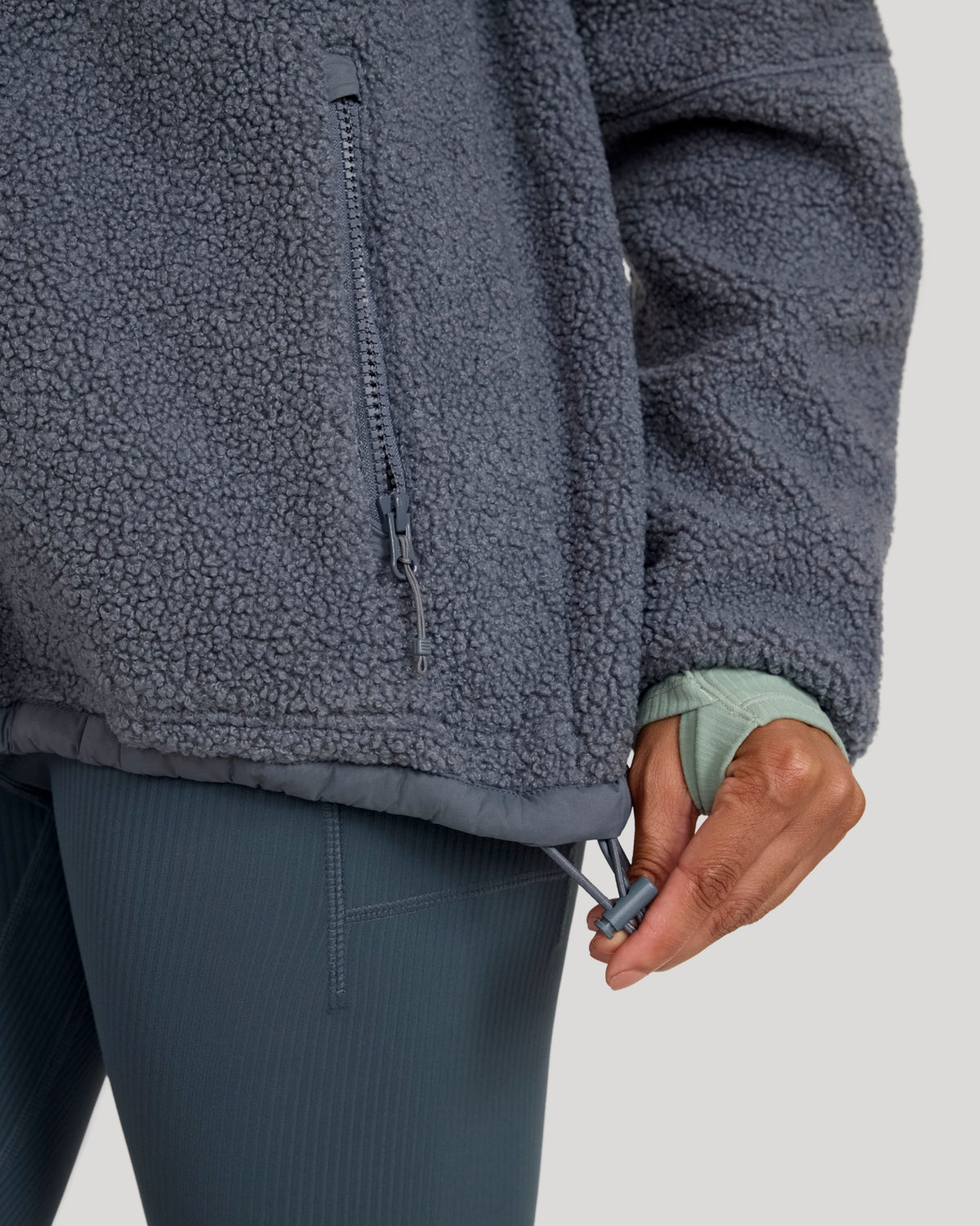 The Soft Luxe Snap Front Sherpa Jacket - Turbulence Blue