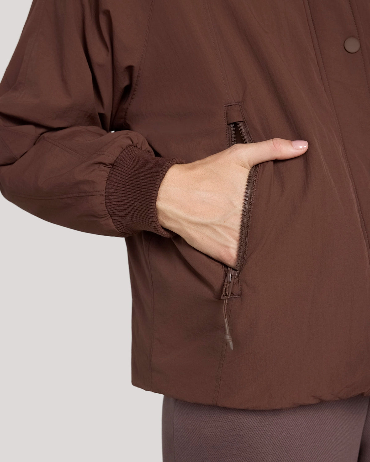 The Travel Fleece-Lined Coach Jacket - Shaved Chocolate