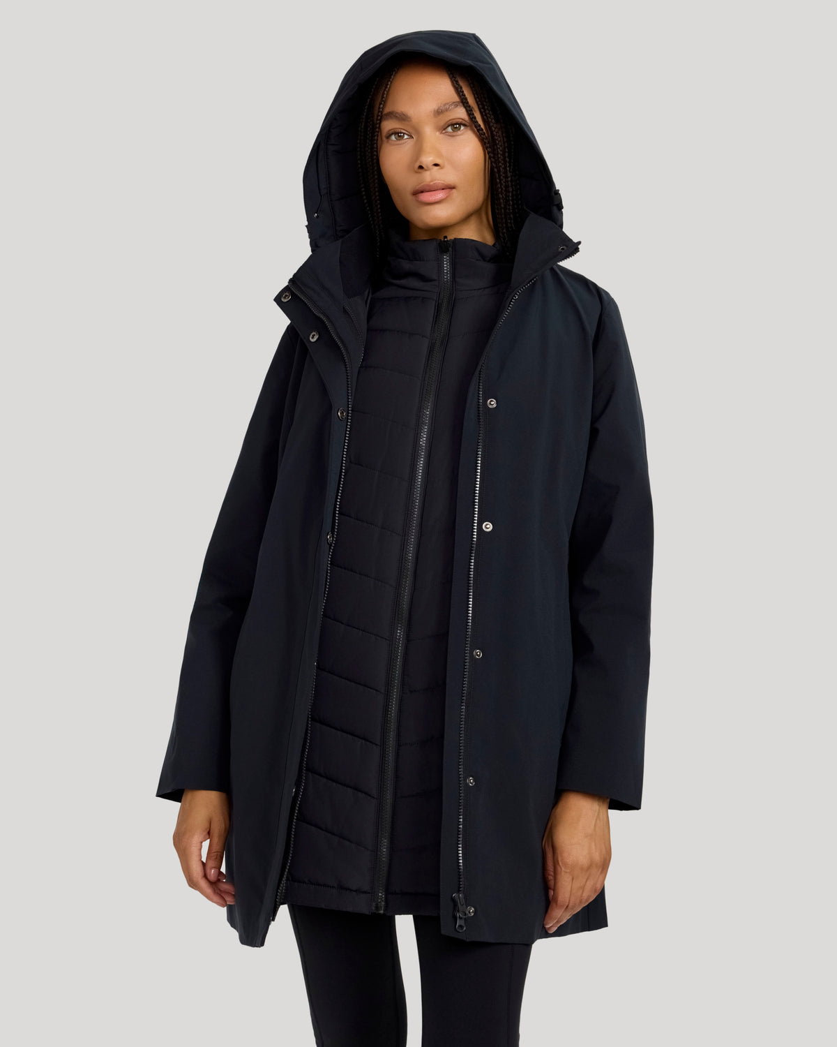 The Travel 3-in-1 Filled Jacket - Black