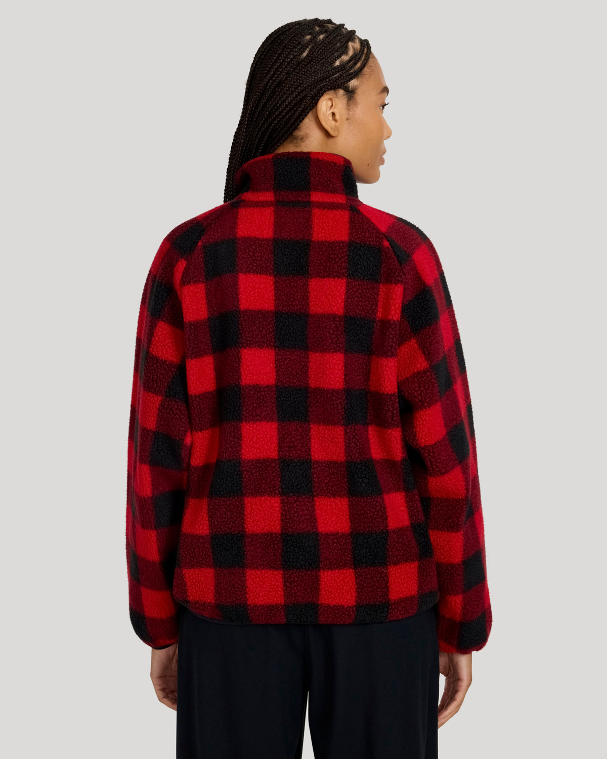The Soft Luxe Printed Berber Snap Front Jacket - Buffalo Check Print