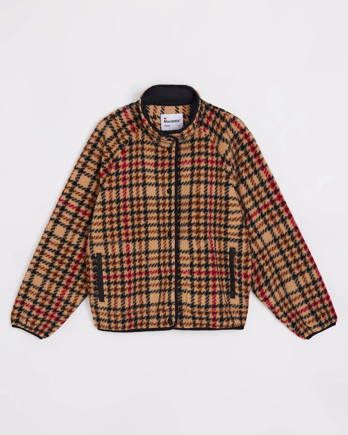 The Soft Luxe Printed Berber Snap Front Jacket - Brown Plaid Print