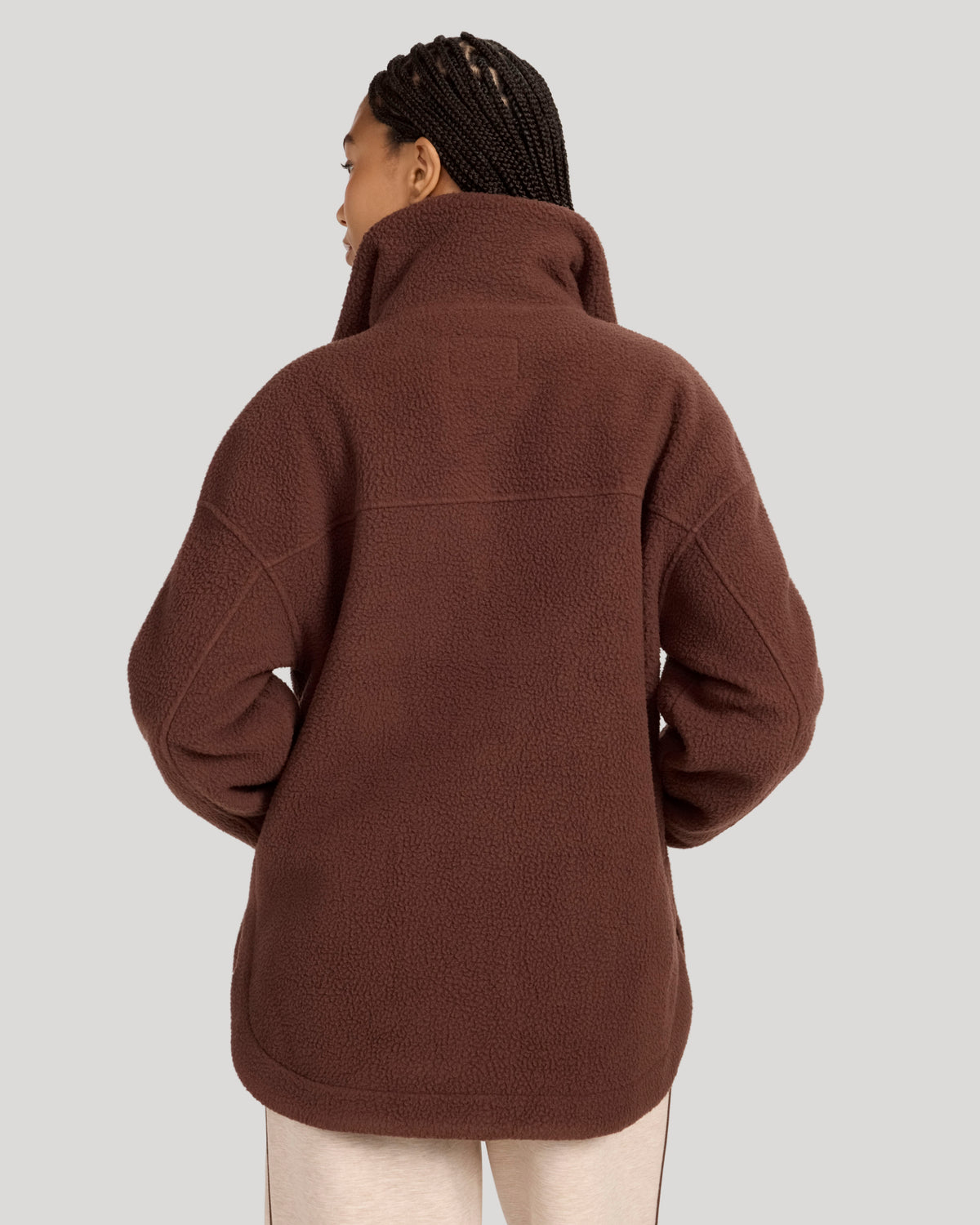 The Soft Luxe Berber Mixed Media Jacket - Shaved Chocolate/Chocolate Torte