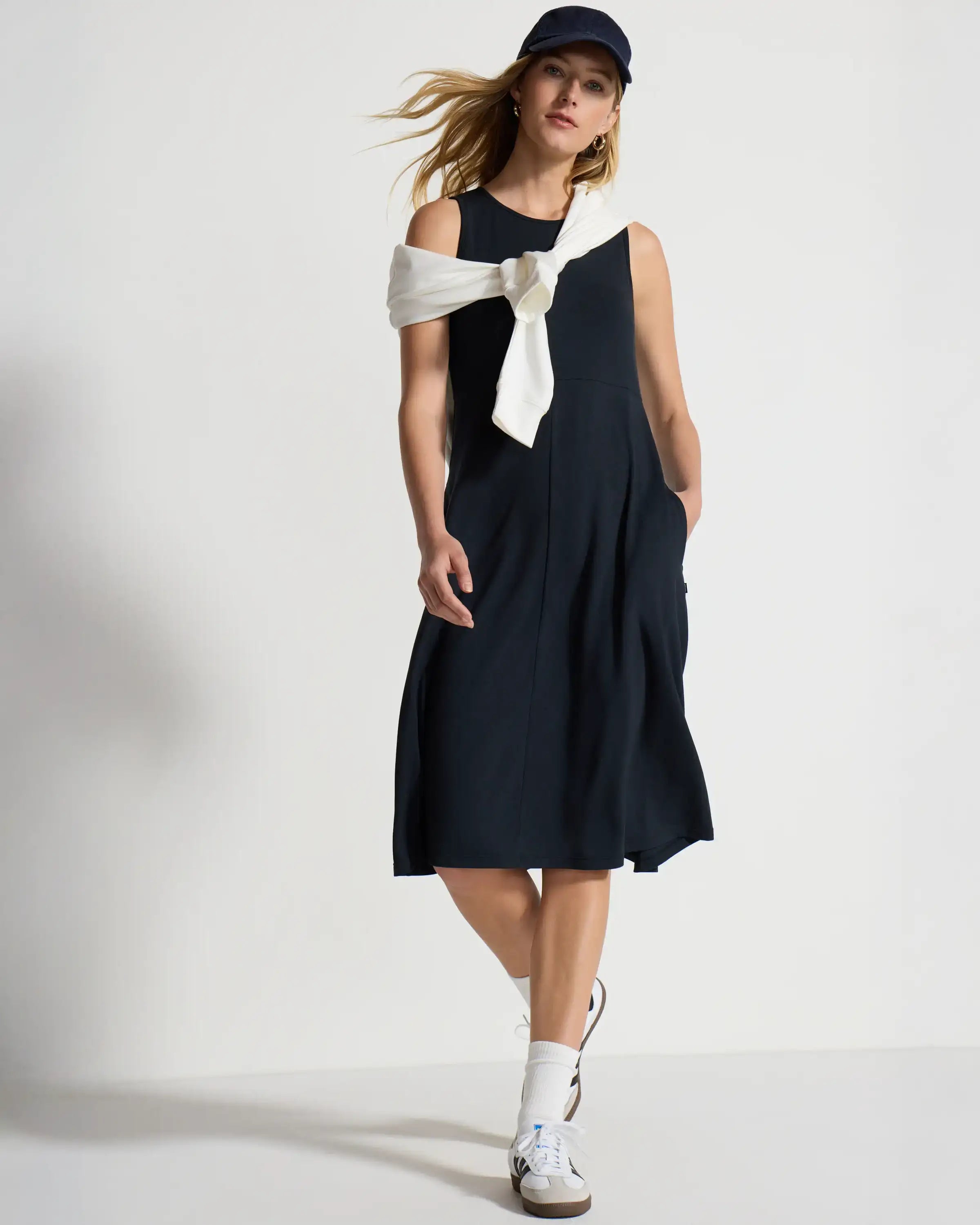 The TENCEL™ Modal + GRS Certified Recycled Poly Midi Dress - Black