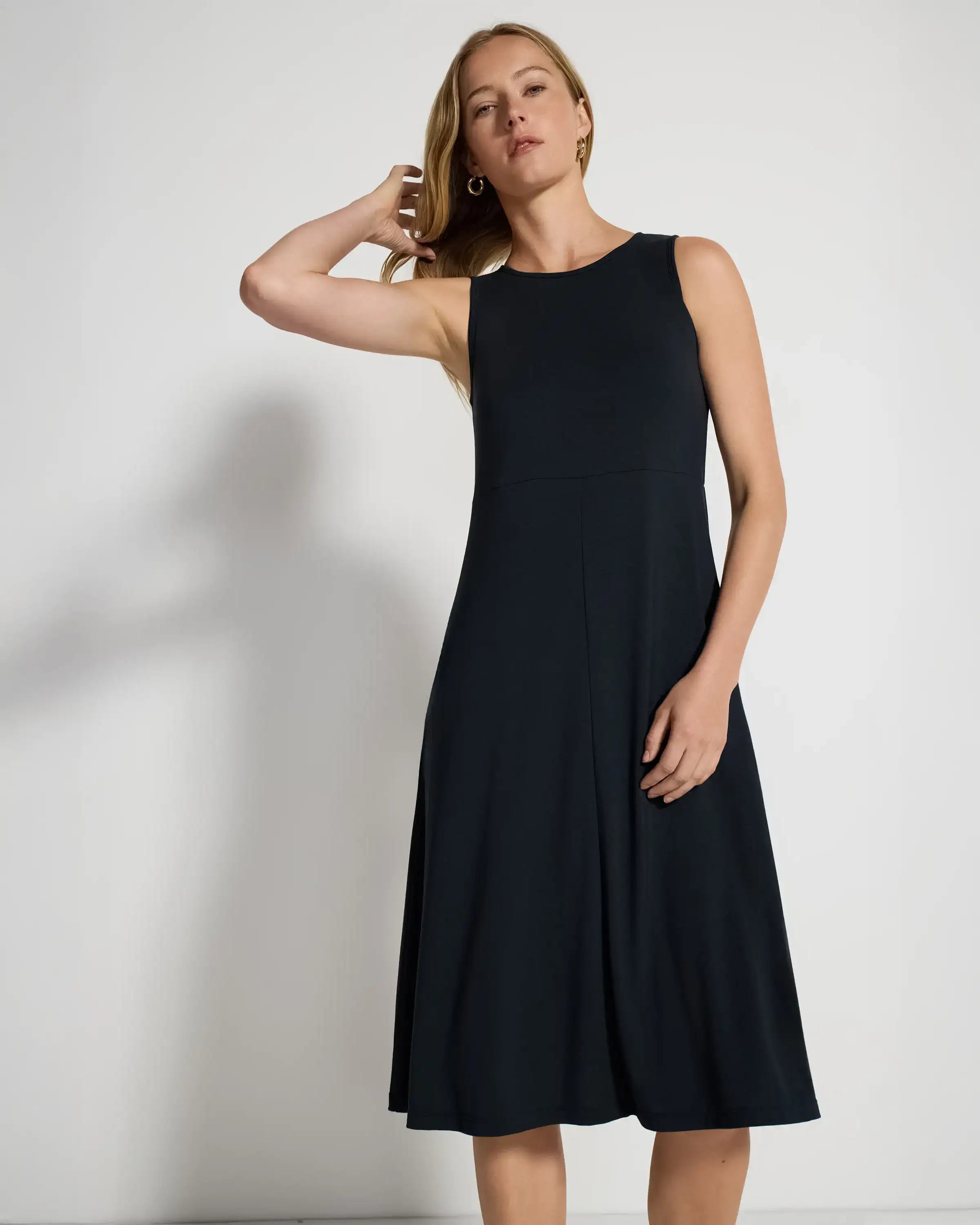 The TENCEL™ Modal + GRS Certified Recycled Poly Midi Dress - Black