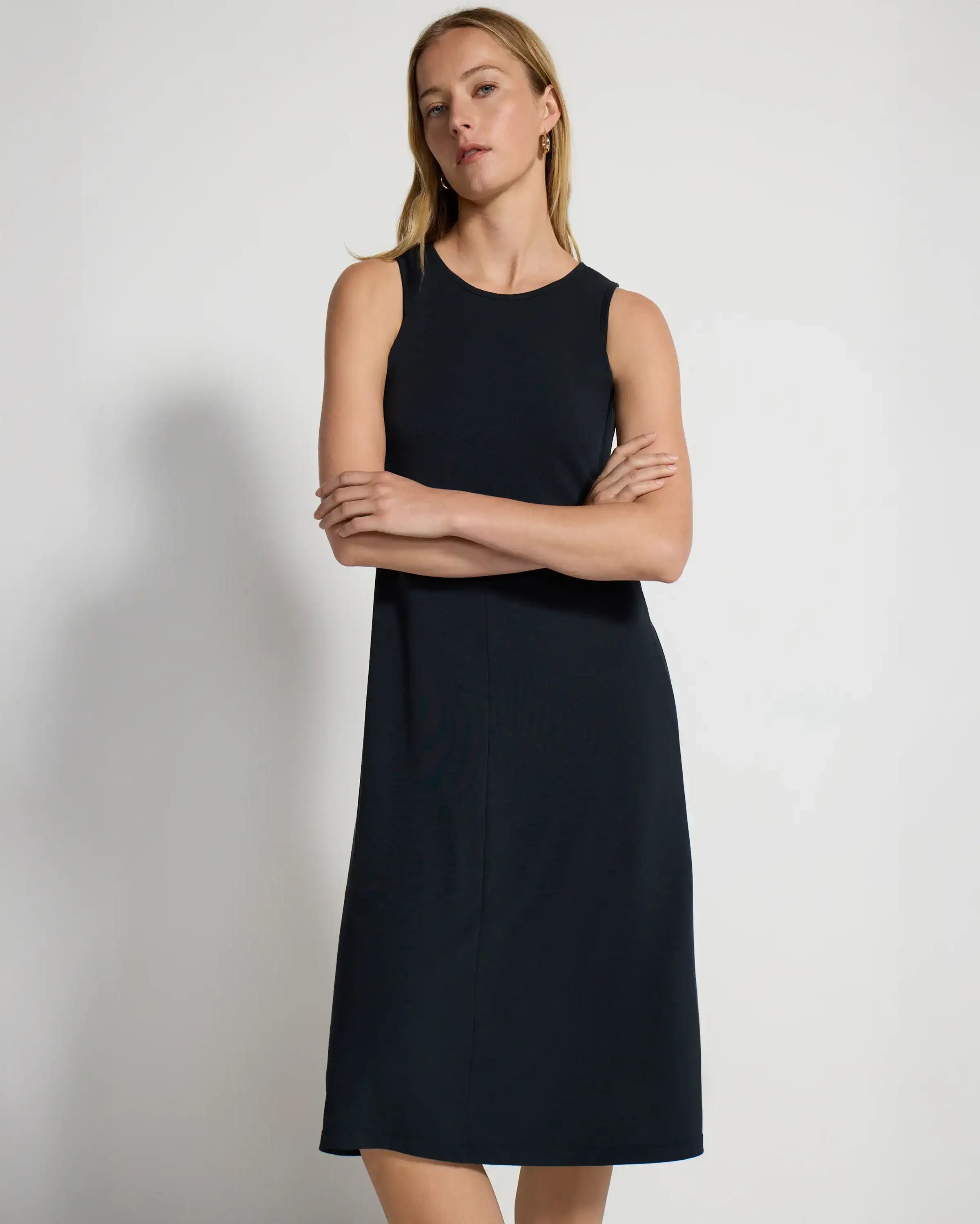 The TENCEL™ Modal + GRS Certified Recycled Poly Midi Dress - Black