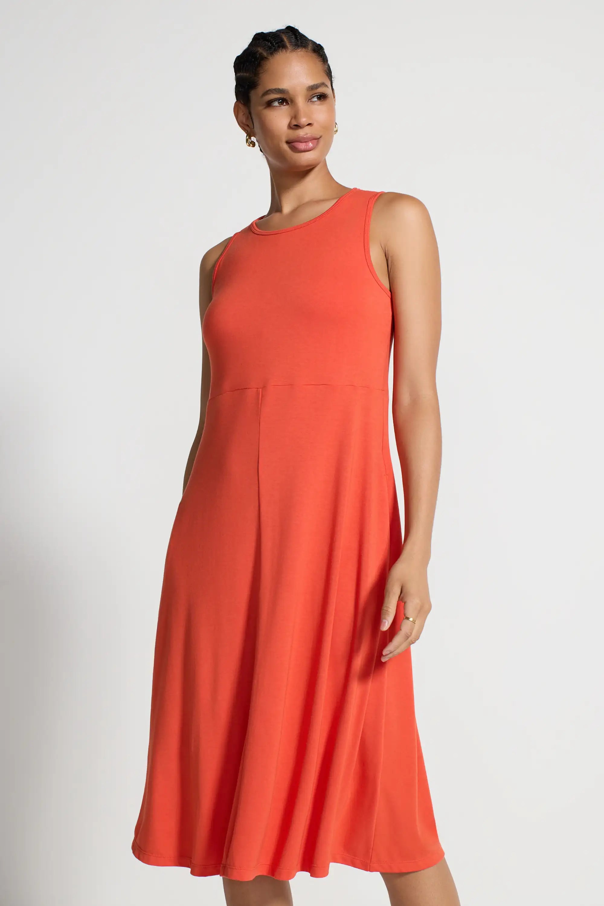 The Modal + GRS Certified Recycled Poly Midi Dress - Summer Fig