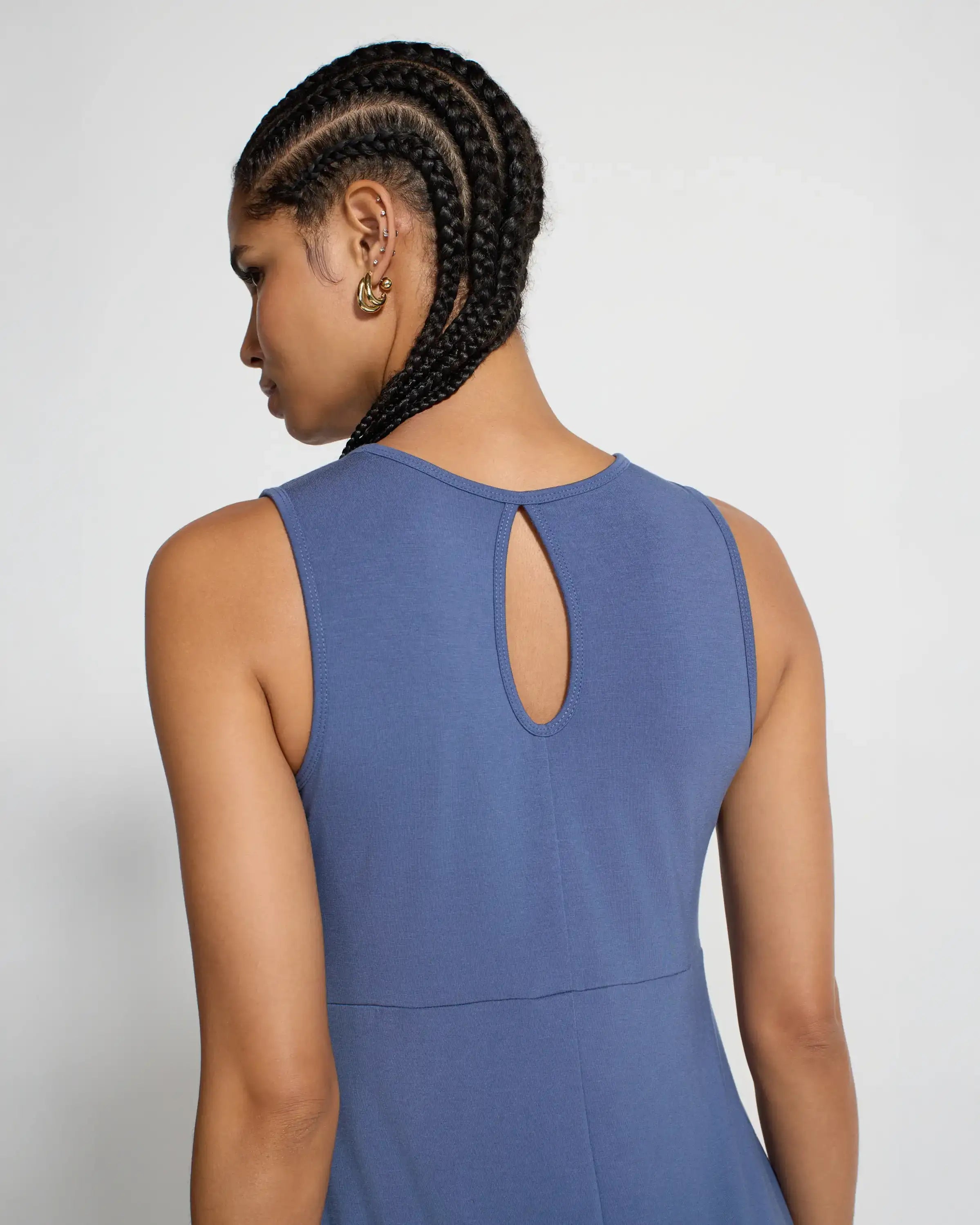The TENCEL™ Modal + GRS Certified Recycled Poly Midi Dress - Vintage Indigo