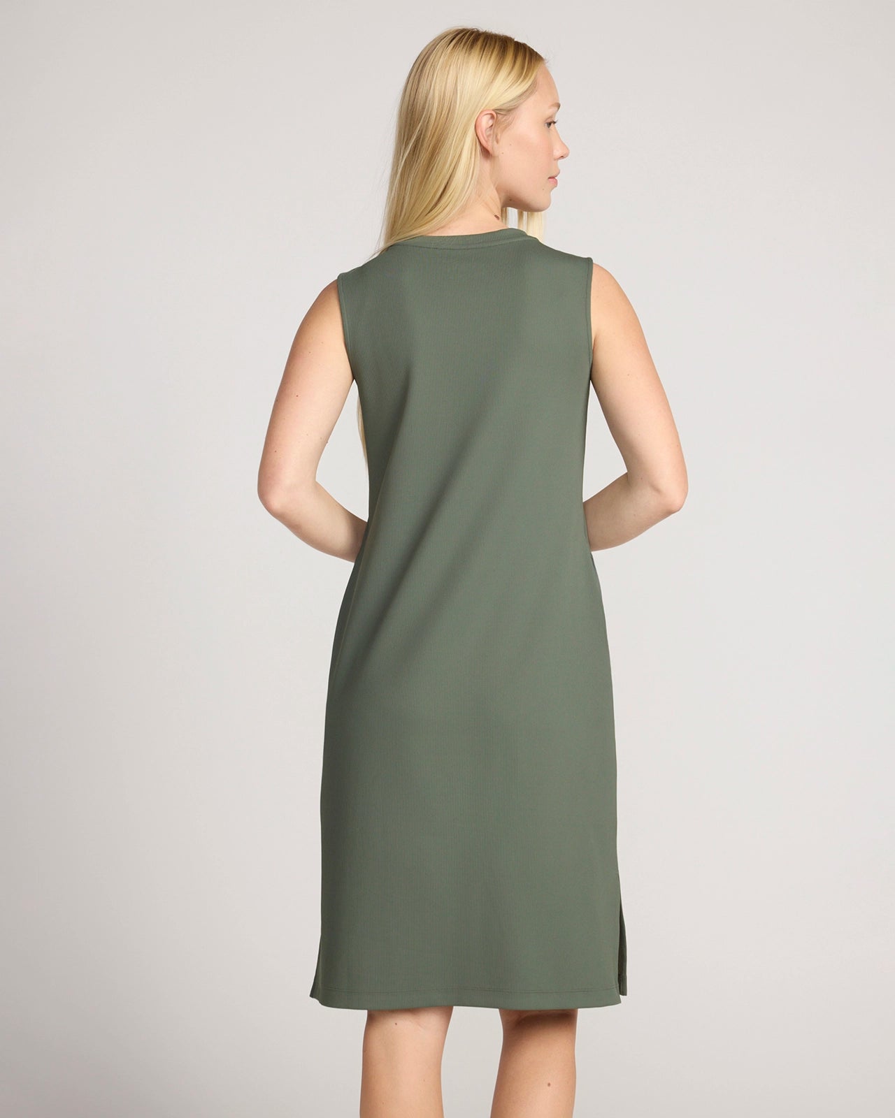The Soft Luxe Rib Everyday Dress - Thyme Green