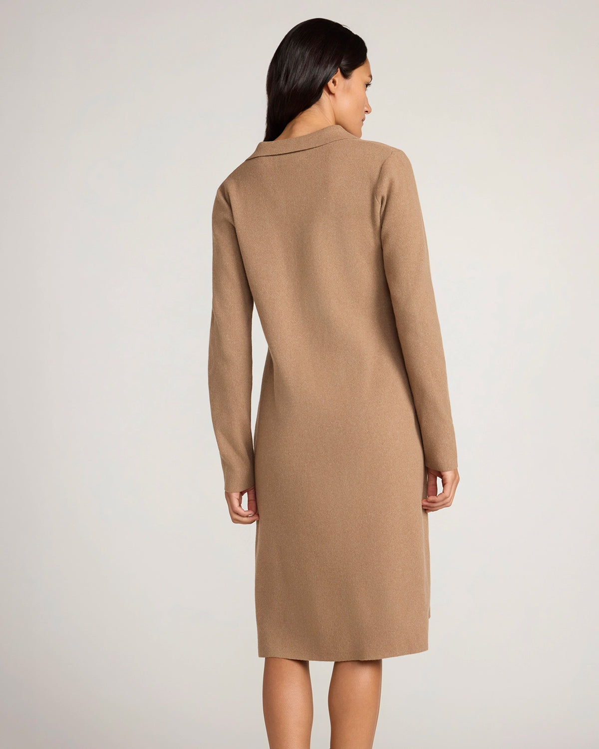 The Soft Luxe Johnny Collar Dress - Taupe