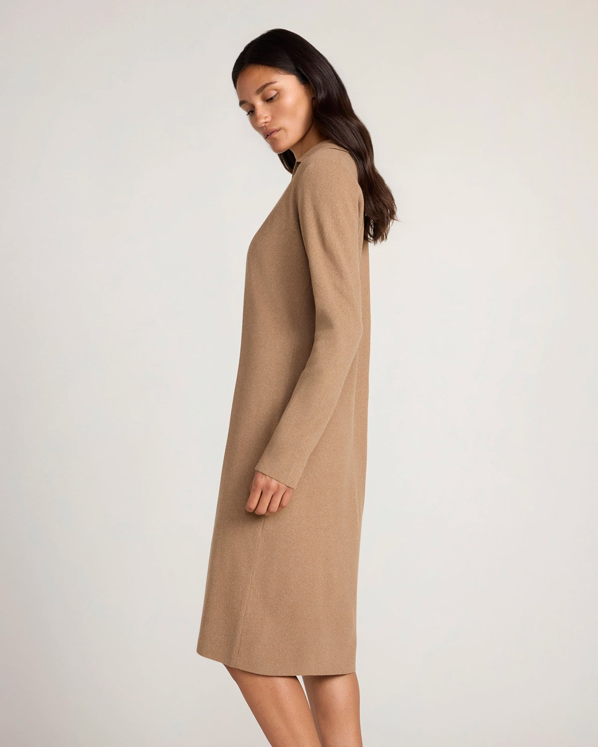 The Soft Luxe Johnny Collar Dress - Taupe