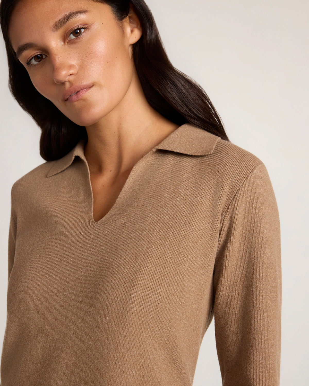 The Soft Luxe Johnny Collar Dress - Taupe