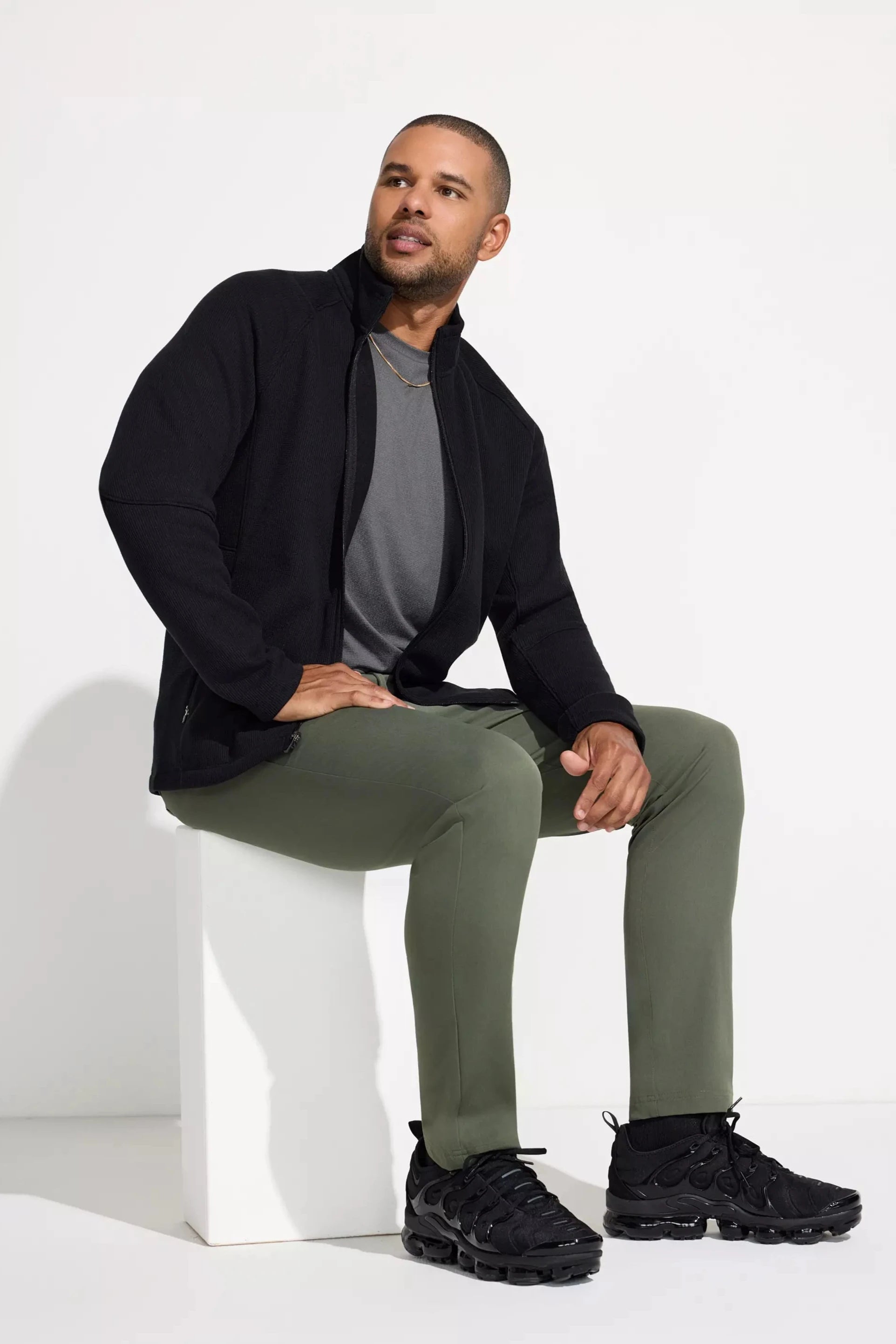 The Warm + Soft GRS Certified Recycled Poly Waffle Jacket - Black