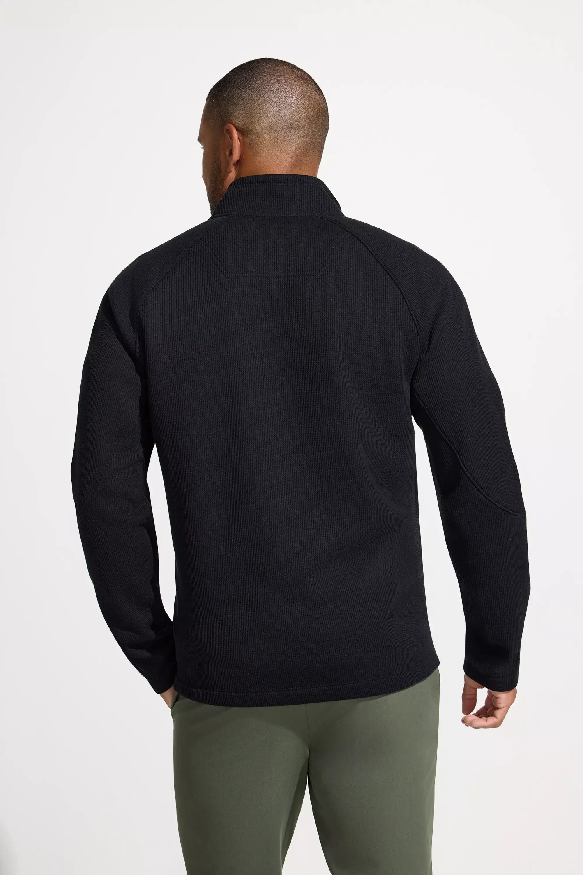 The Warm + Soft GRS Certified Recycled Poly Waffle Jacket - Black