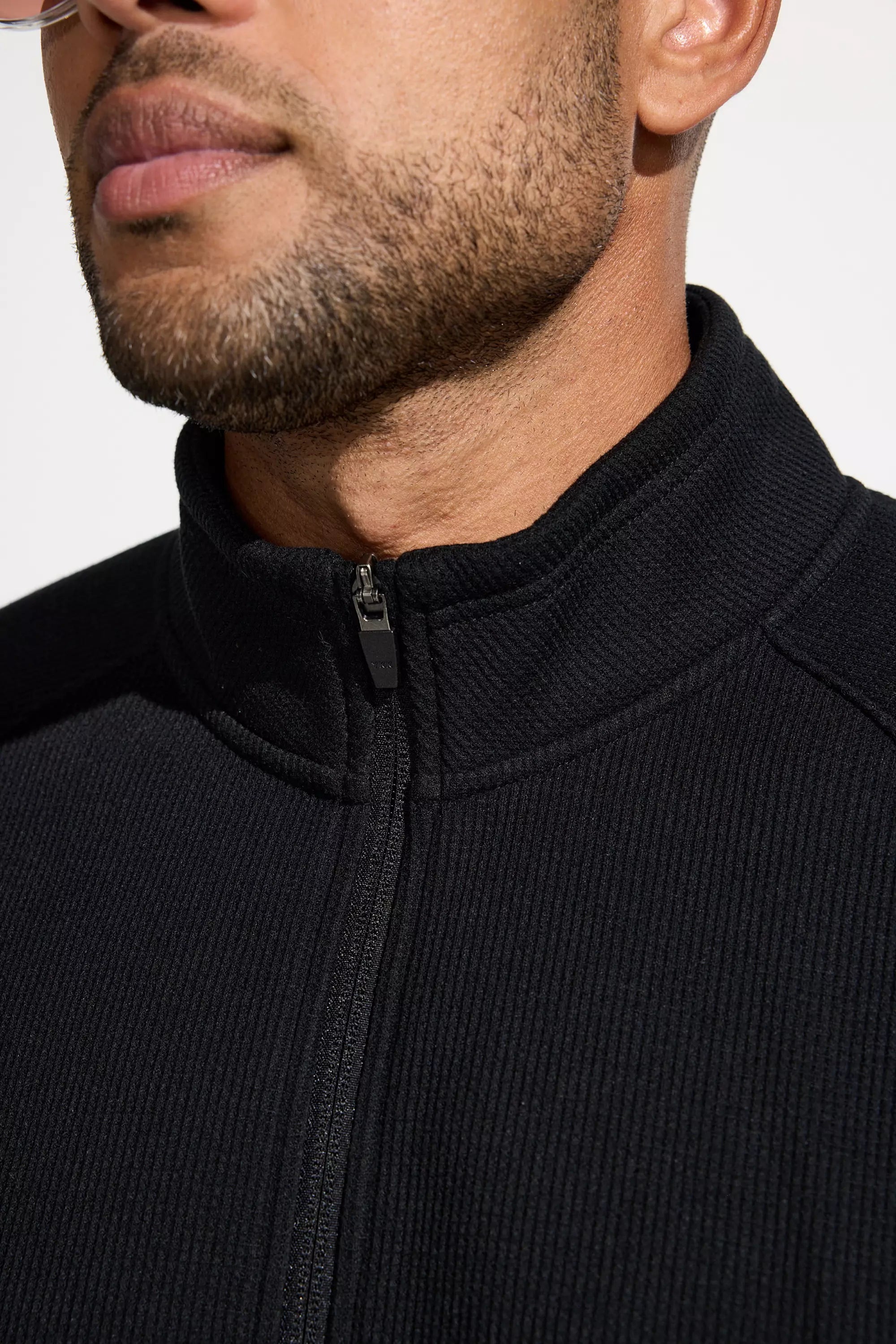 The Warm + Soft GRS Certified Recycled Poly Waffle Jacket - Black