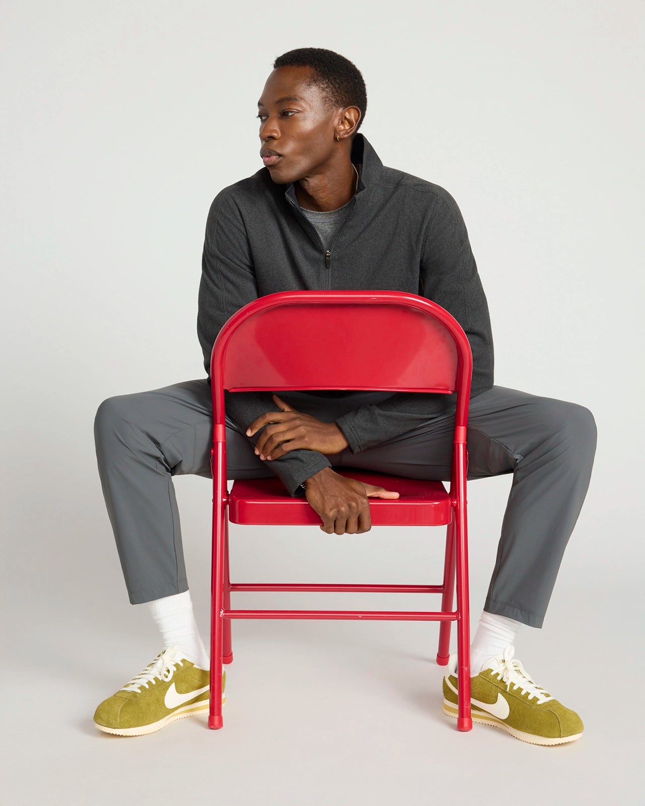 The Soft Stretch GRS Certified Recycled Poly 1/4 Zip - Black