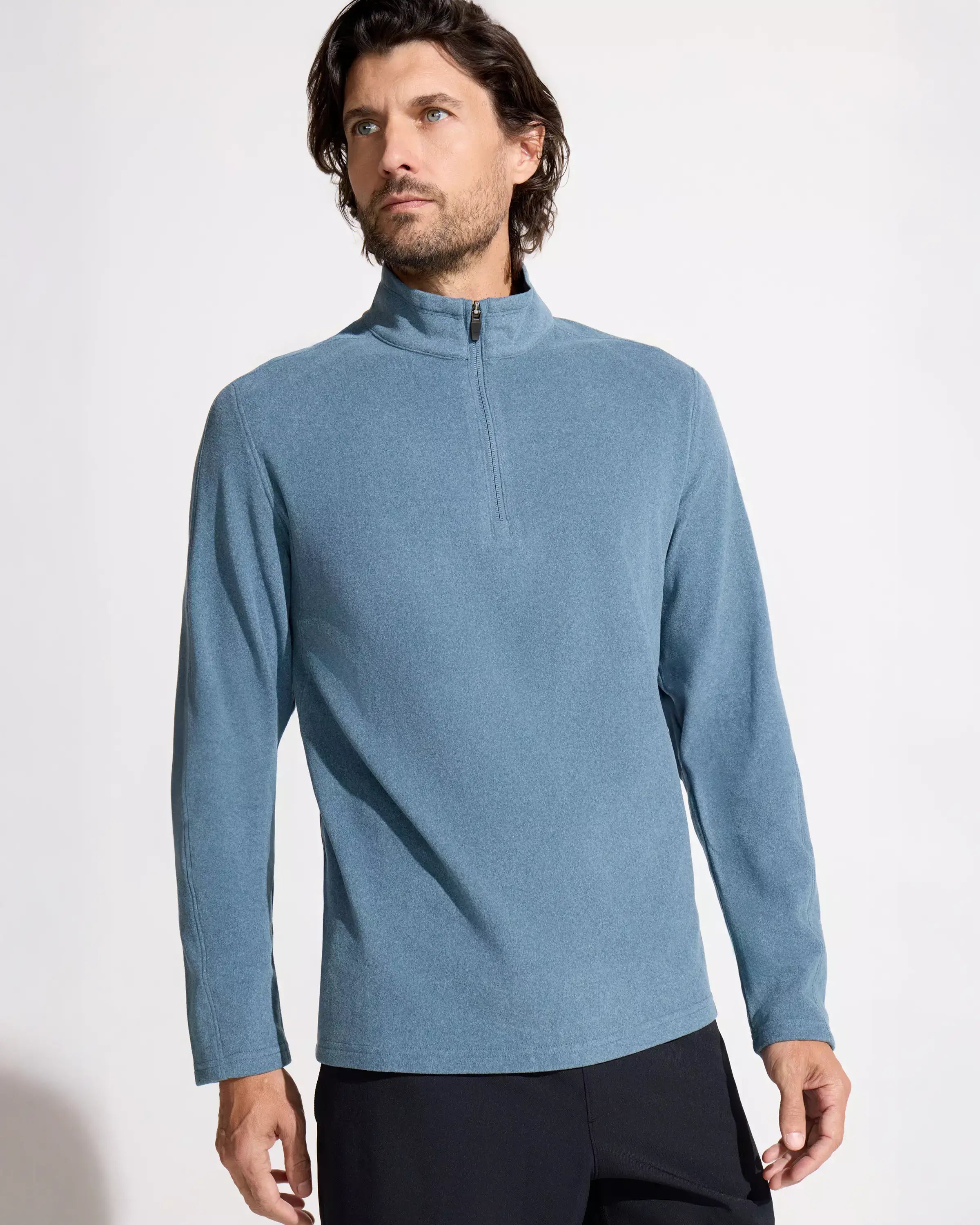 The Soft Stretch GRS Certified Recycled Poly 1/4 Zip - Indian Teal