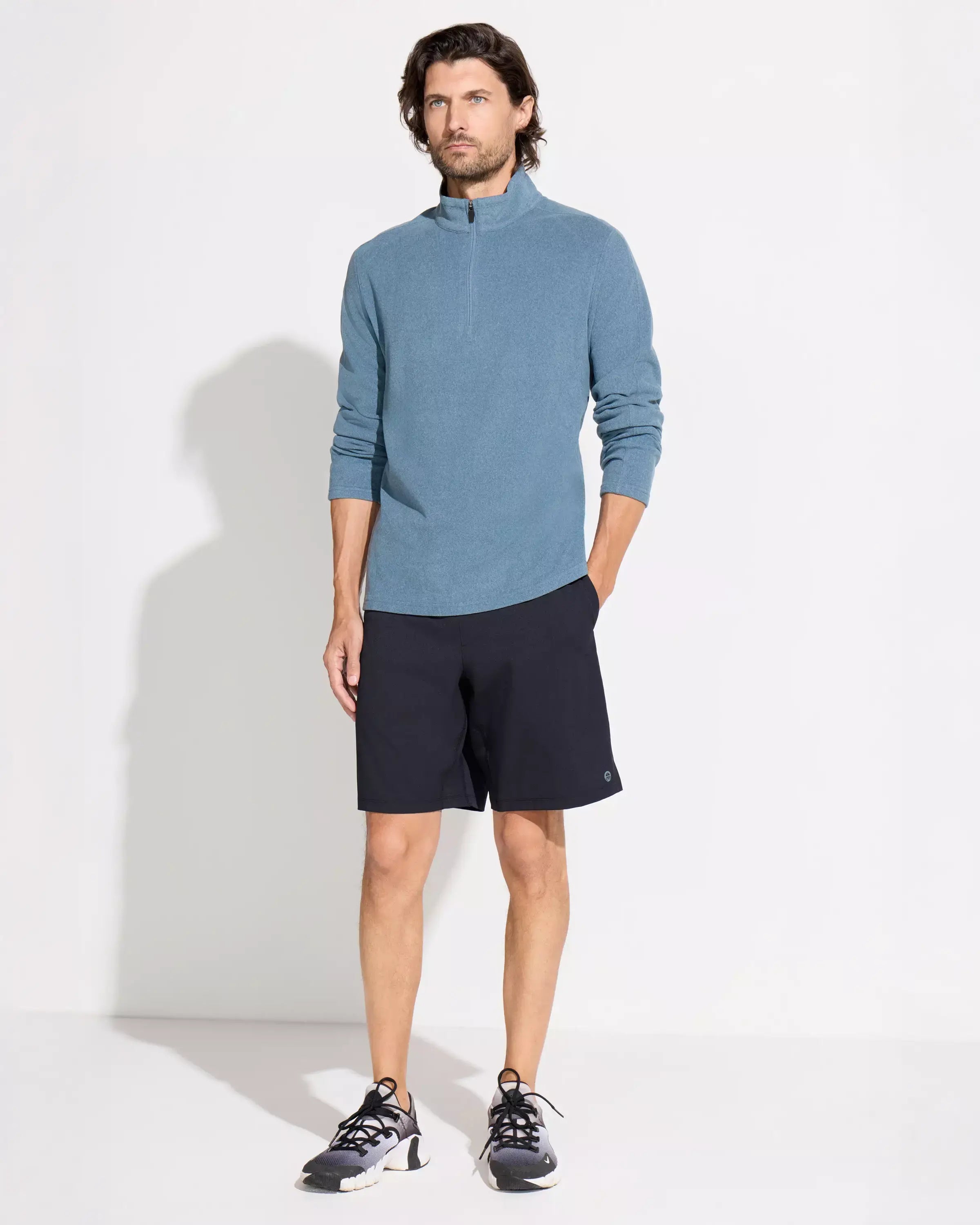 The Soft Stretch GRS Certified Recycled Poly 1/4 Zip - Indian Teal