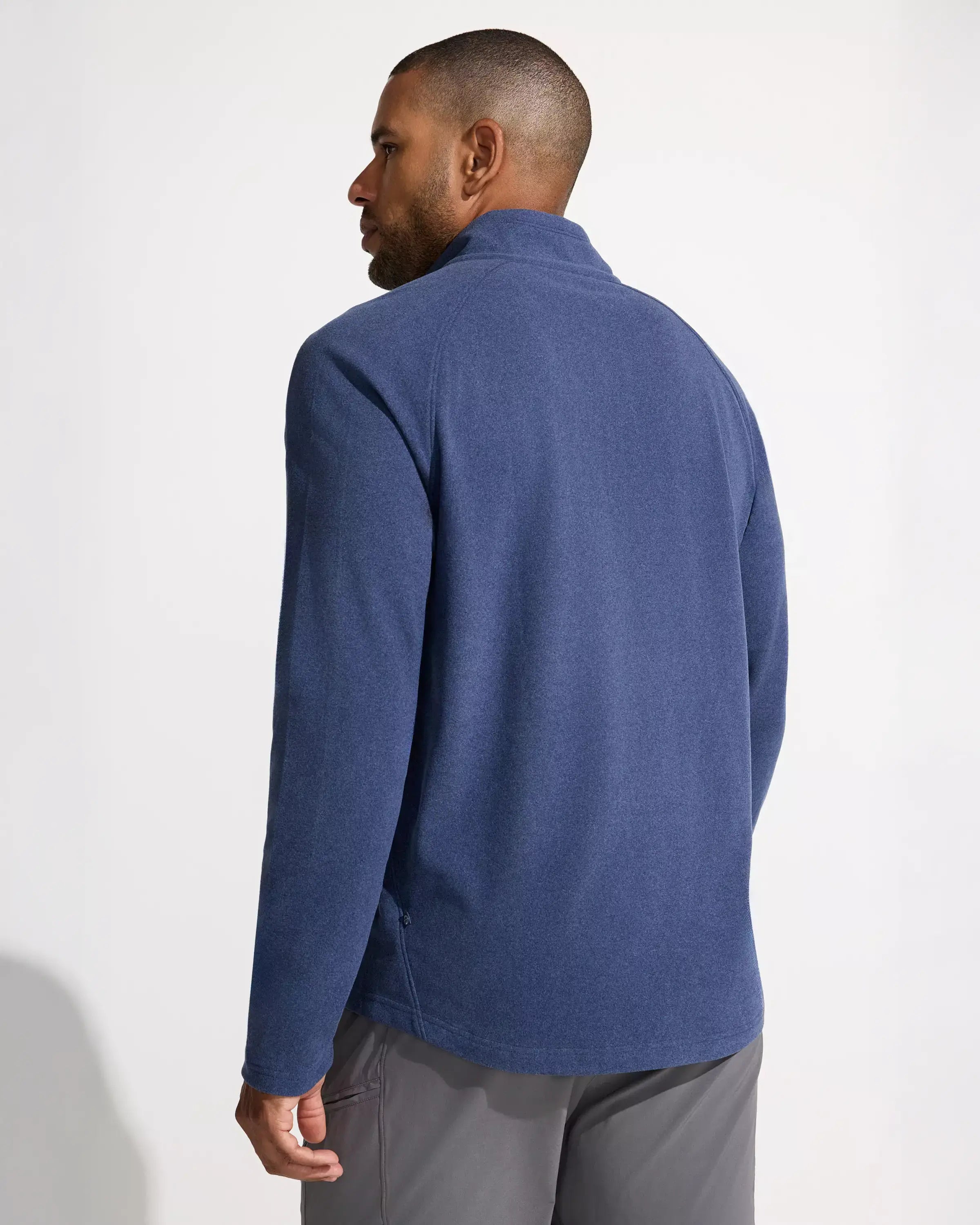 The Soft Stretch GRS Certified Recycled Poly 1/4 Zip - Dark Blue