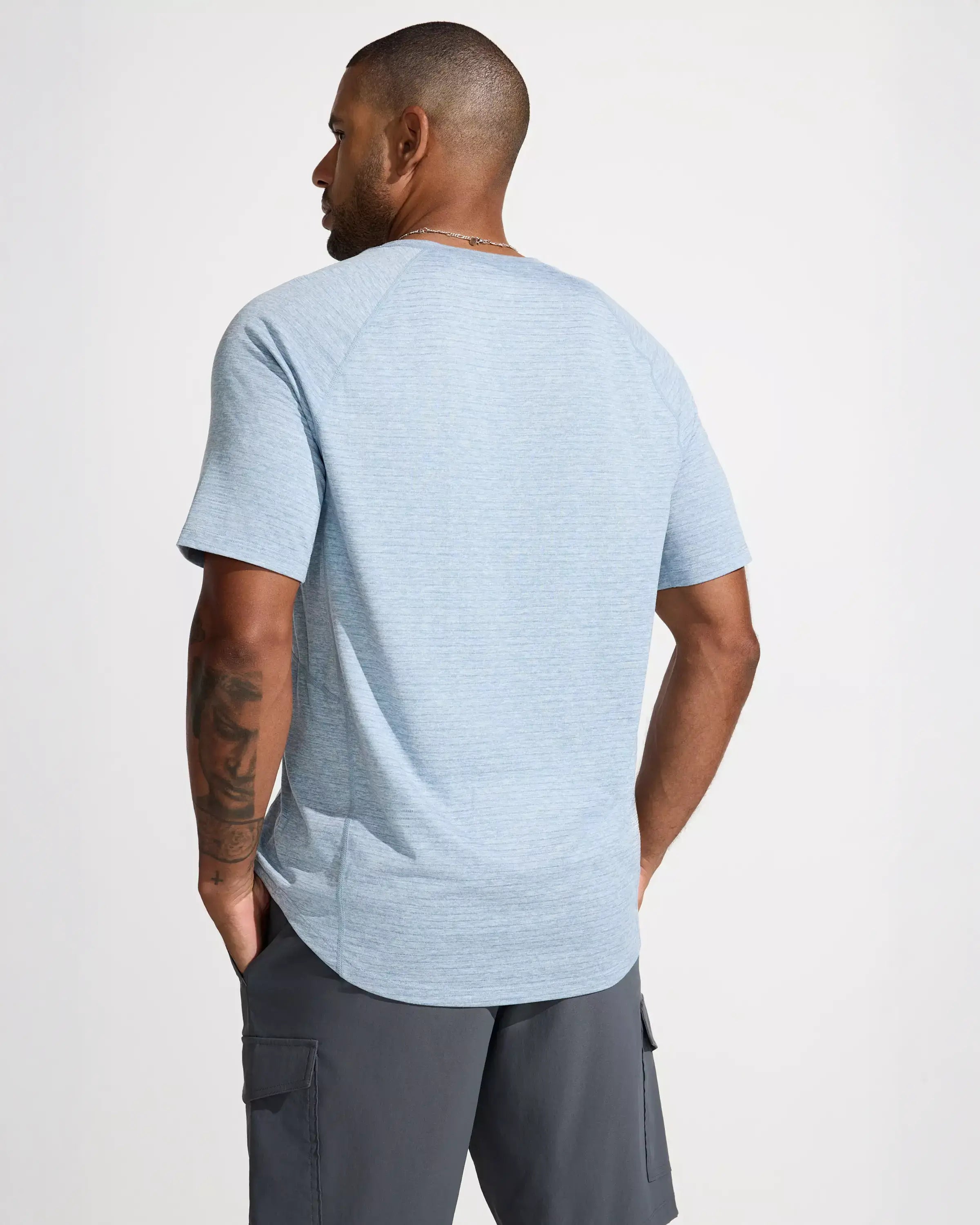 The Active Lightweight GRS Certified Recycled Poly Short Sleeve Tee - Ashley Blue