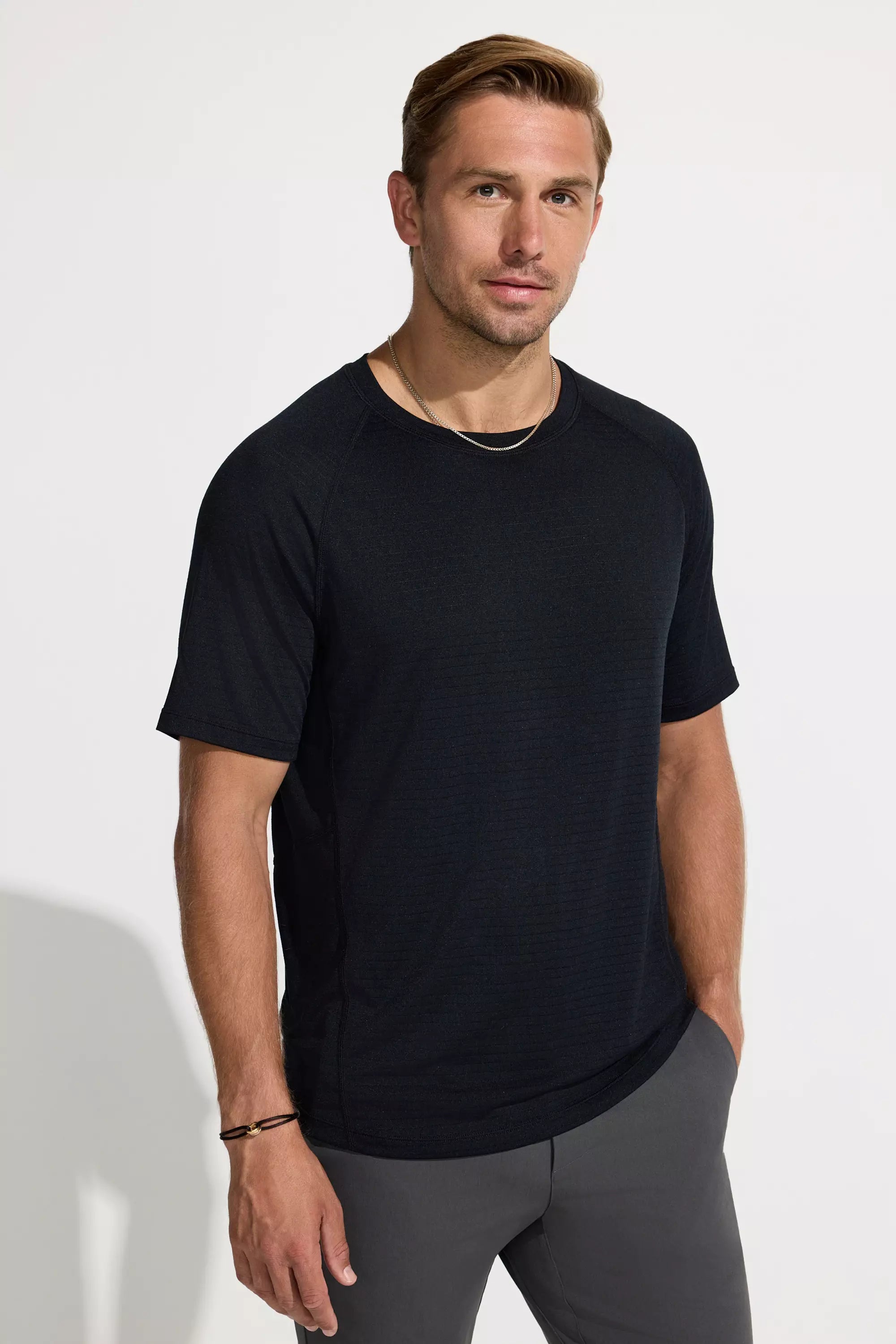 The Active Lightweight GRS Certified Recycled Poly Short Sleeve Tee - Black Solid