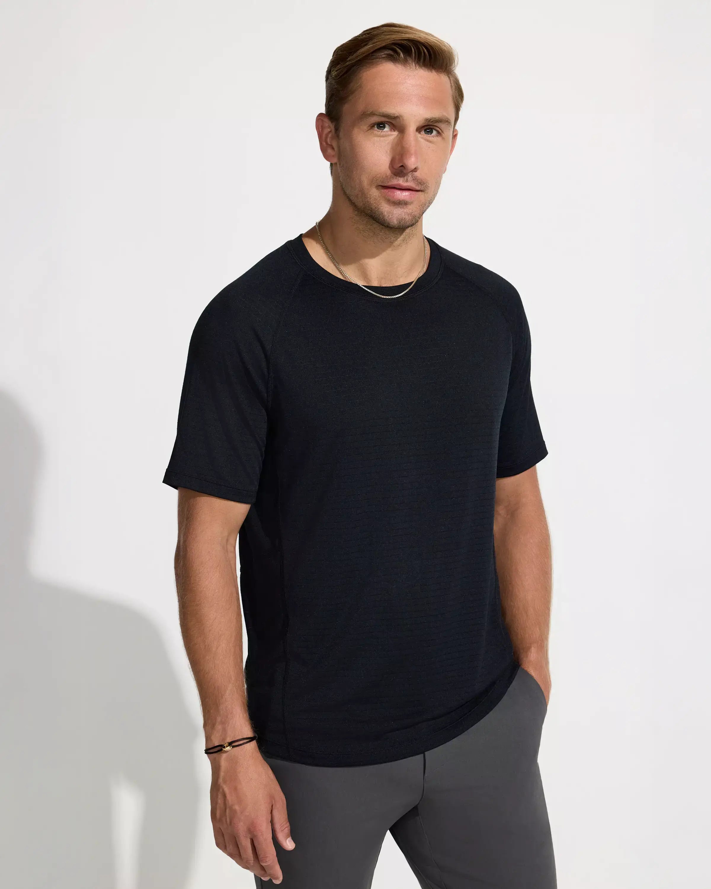 The Active Lightweight GRS Certified Recycled Poly Short Sleeve Tee - Black Solid