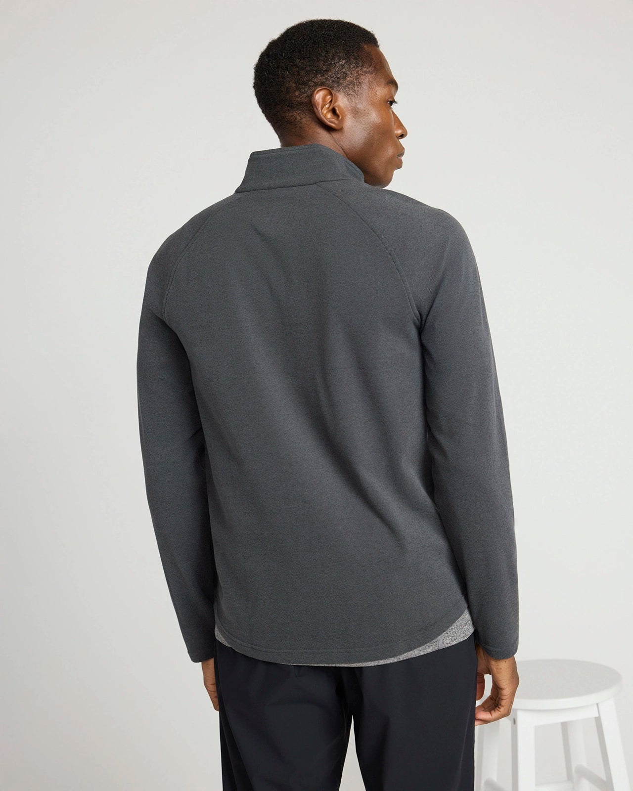 The Soft Luxe GRS Certified Recycled Poly Velour 1/4 Zip - Black Beauty