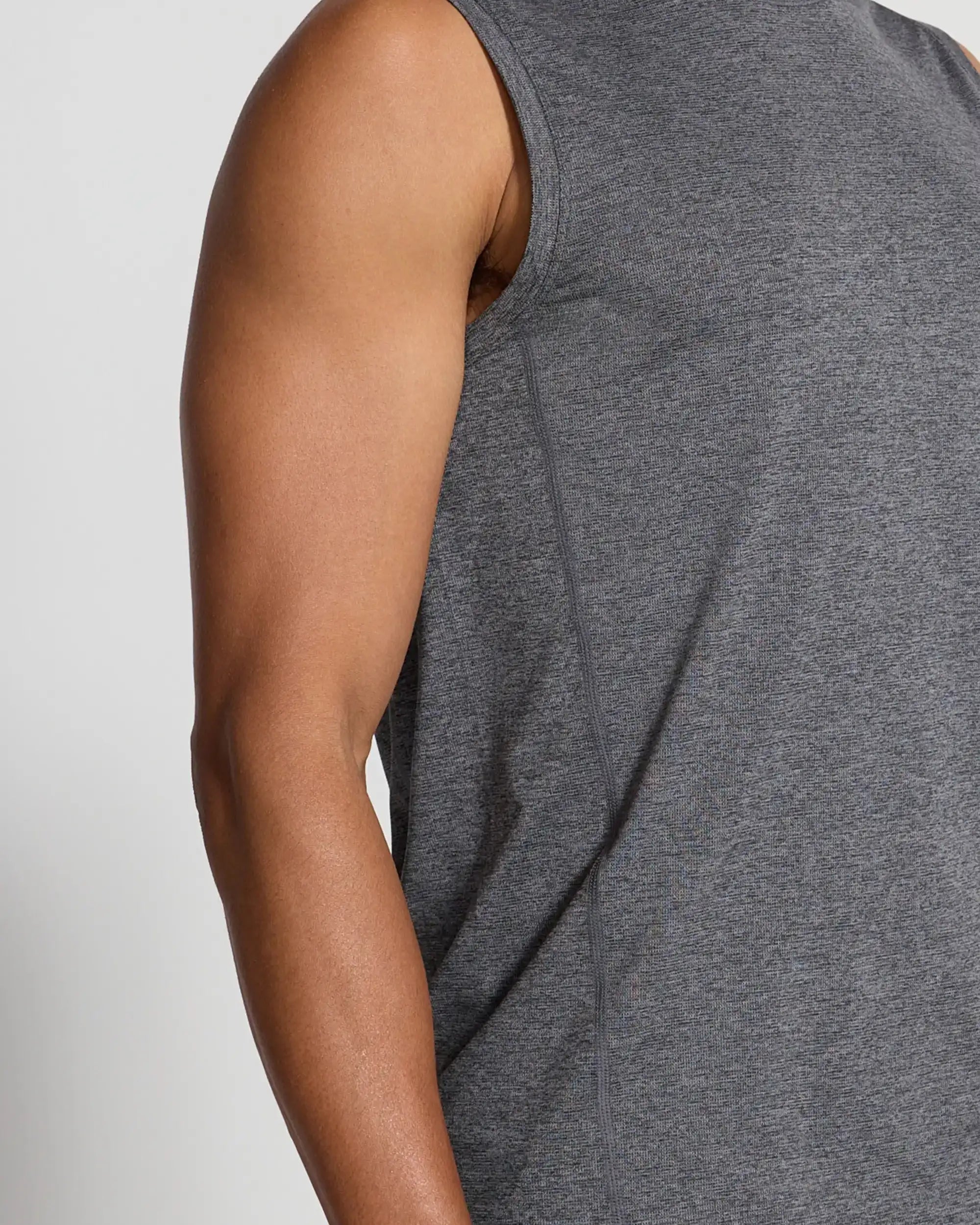 The Active Stretch GRS Certified Recycled Poly Tank - Heather Light Black