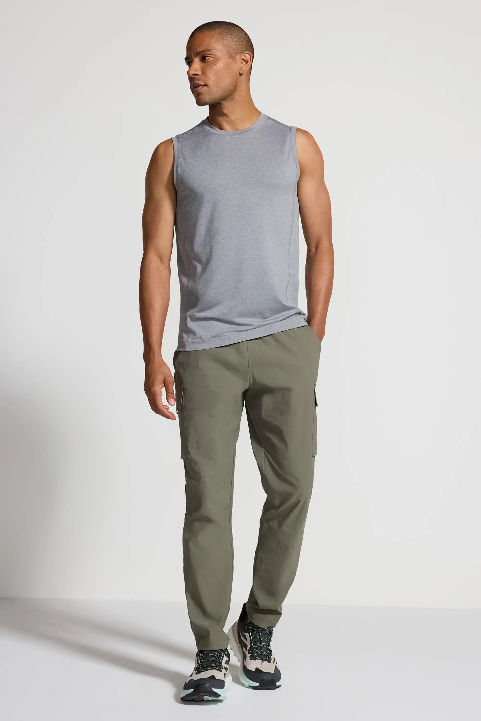 Men's Active Crew Neck Tank - Grey