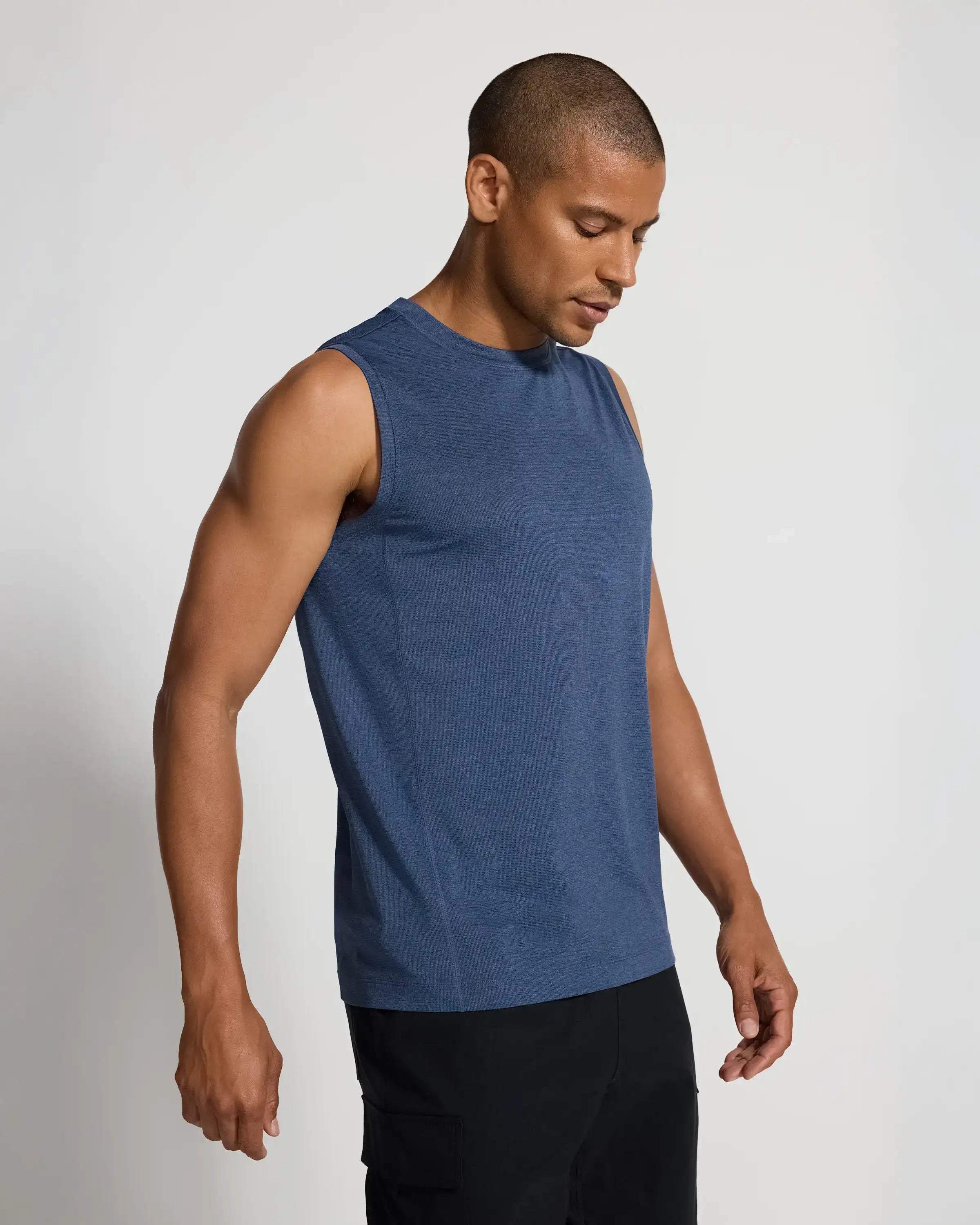 The Active Stretch GRS Certified Recycled Poly Tank - Heather Navy