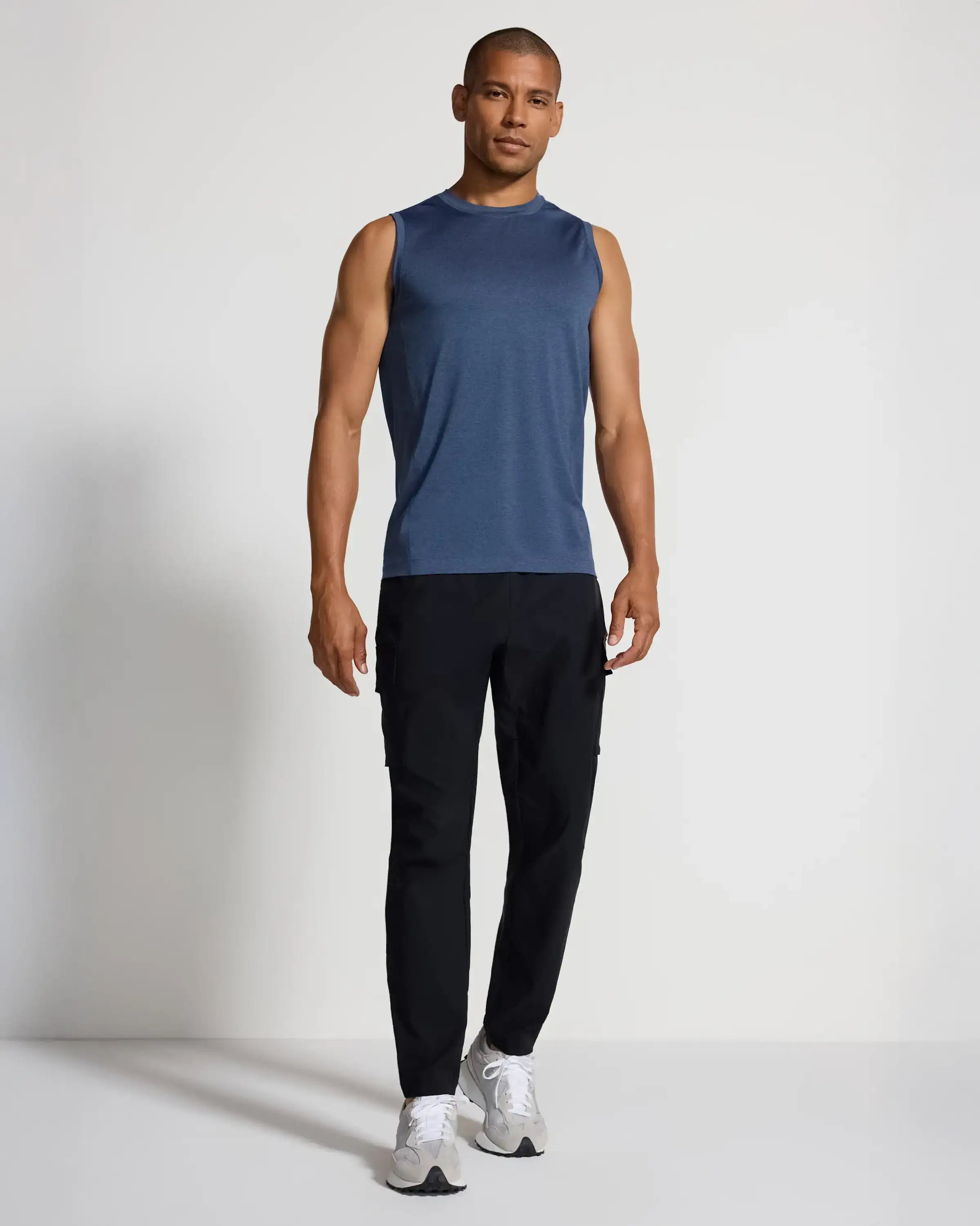The Active Stretch GRS Certified Recycled Poly Tank - Heather Navy