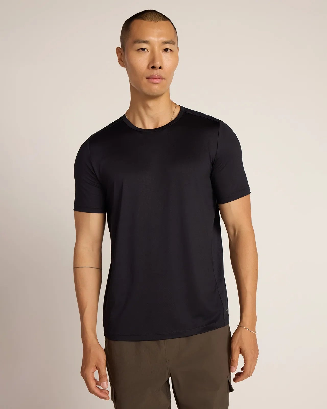 The Active Stretch GRS Certified Recycled Polyester Mesh-Back Tee - Black