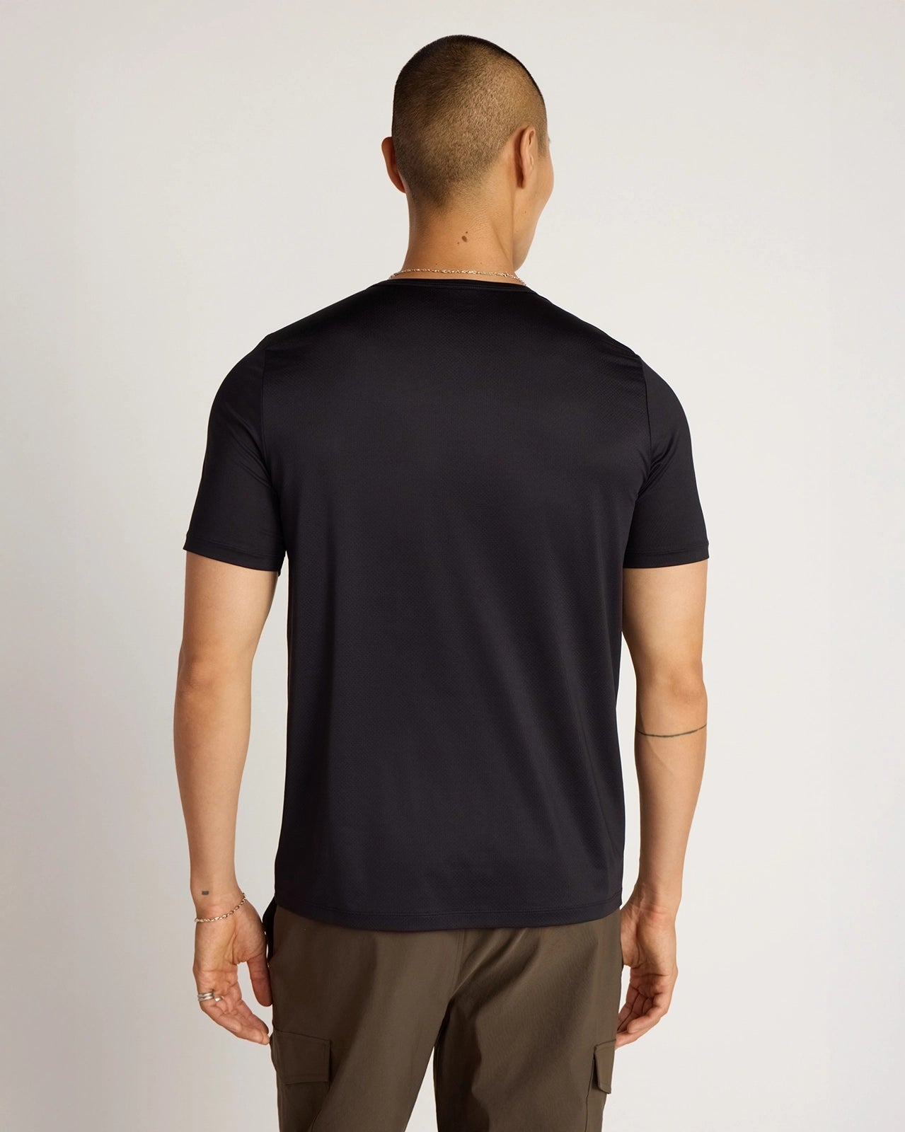 The Active Stretch GRS Certified Recycled Polyester Mesh-Back Tee - Black