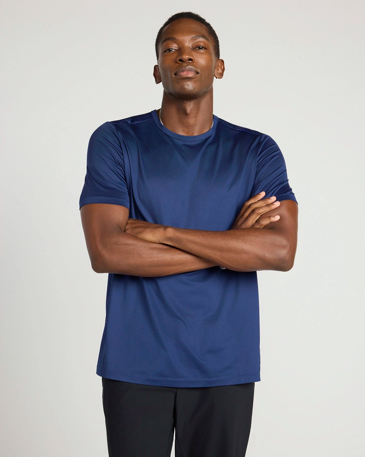 The Active Stretch GRS Certified Recycled Poly Mesh-Back Tee - Navy