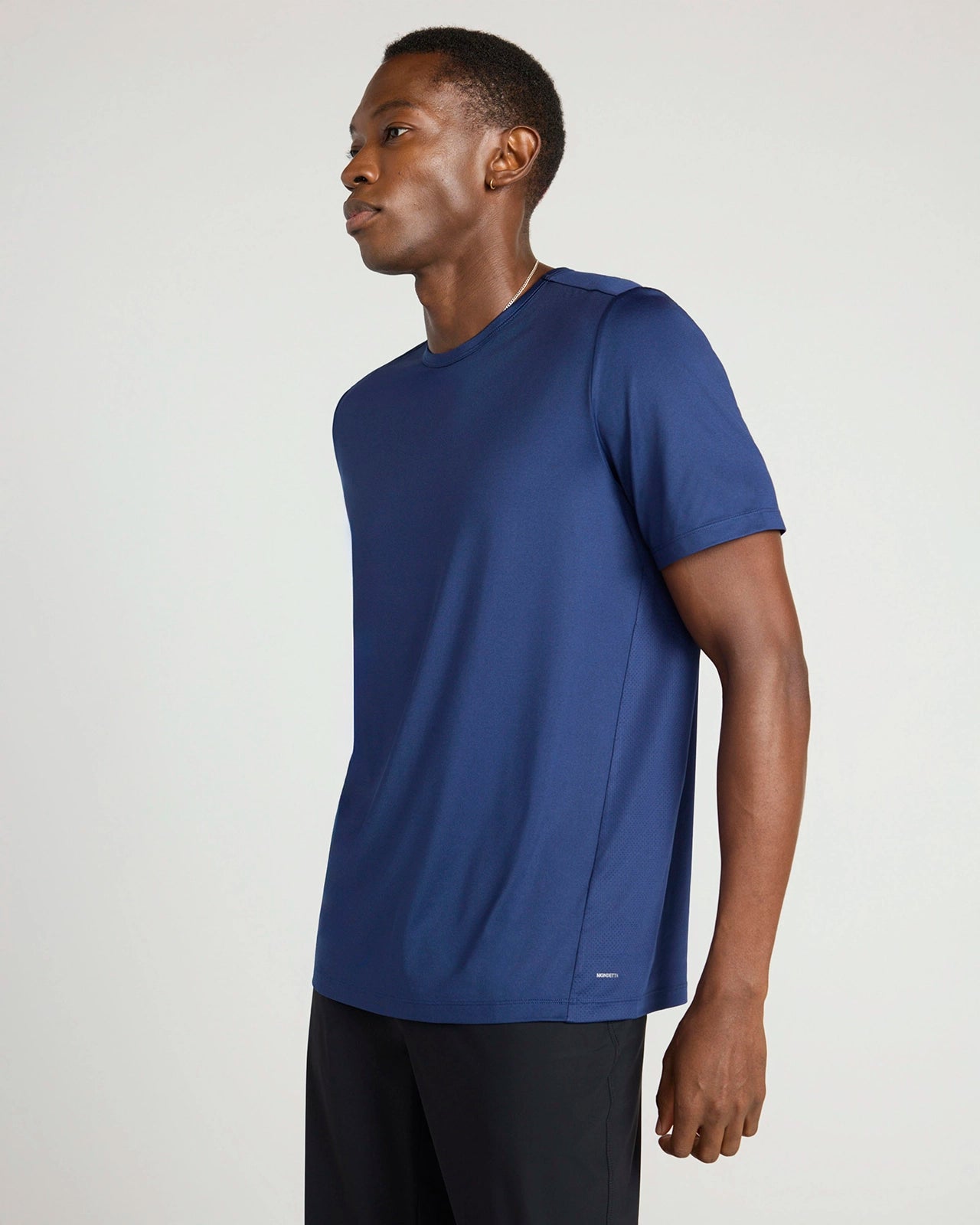 The Active Stretch GRS Certified Recycled Poly Mesh-Back Tee - Navy