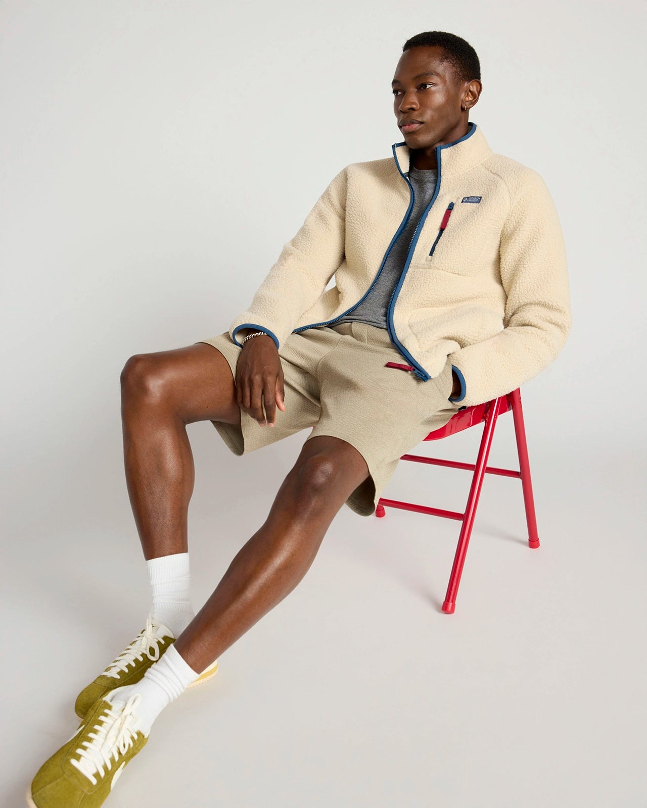 The Berber Soft Luxe GRS Certified Recycled Poly Zip Jacket - Abbey Stone