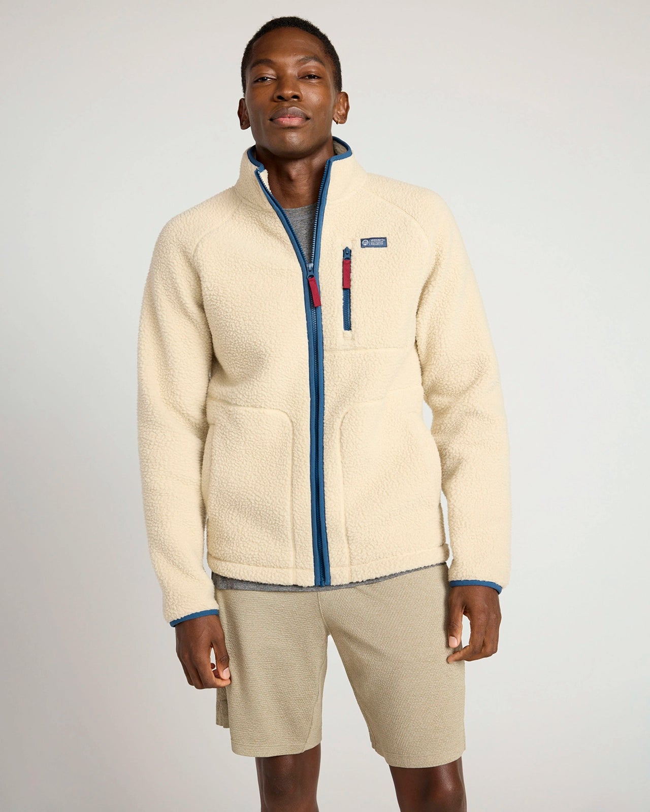 The Berber Soft Luxe GRS Certified Recycled Poly Zip Jacket - Abbey Stone