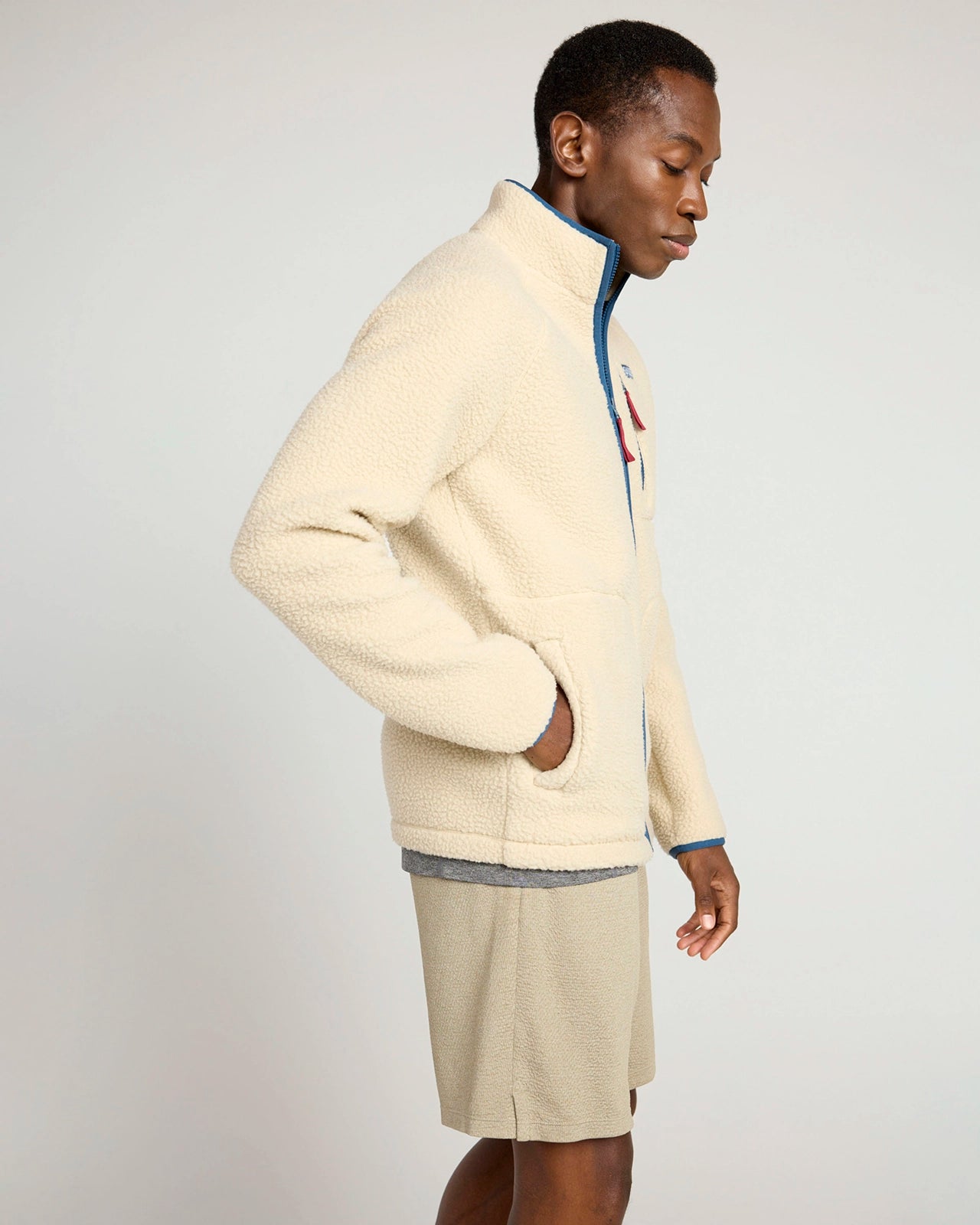 The Berber Soft Luxe GRS Certified Recycled Poly Zip Jacket - Abbey Stone