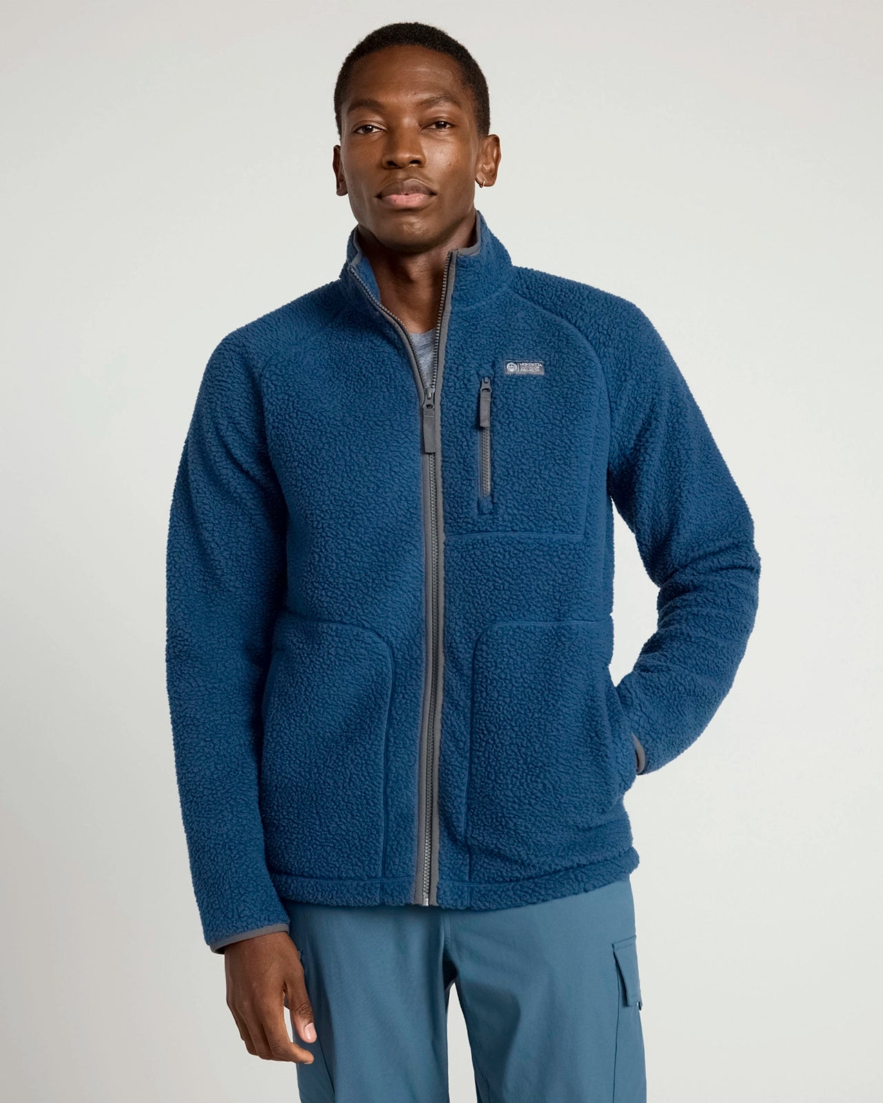 The Berber Soft Luxe GRS Certified Recycled Poly Zip Jacket - Moonlit Ocean Navy