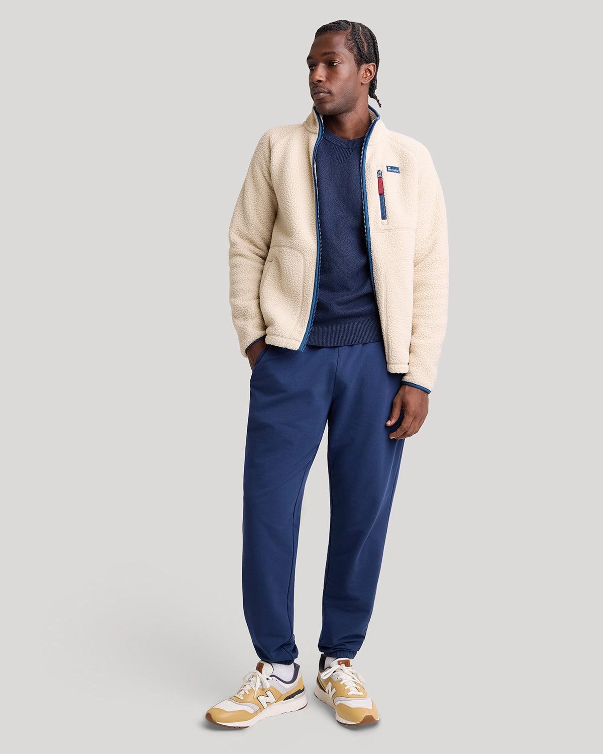 The Berber Soft Luxe Zip Jacket - Abbey Stone