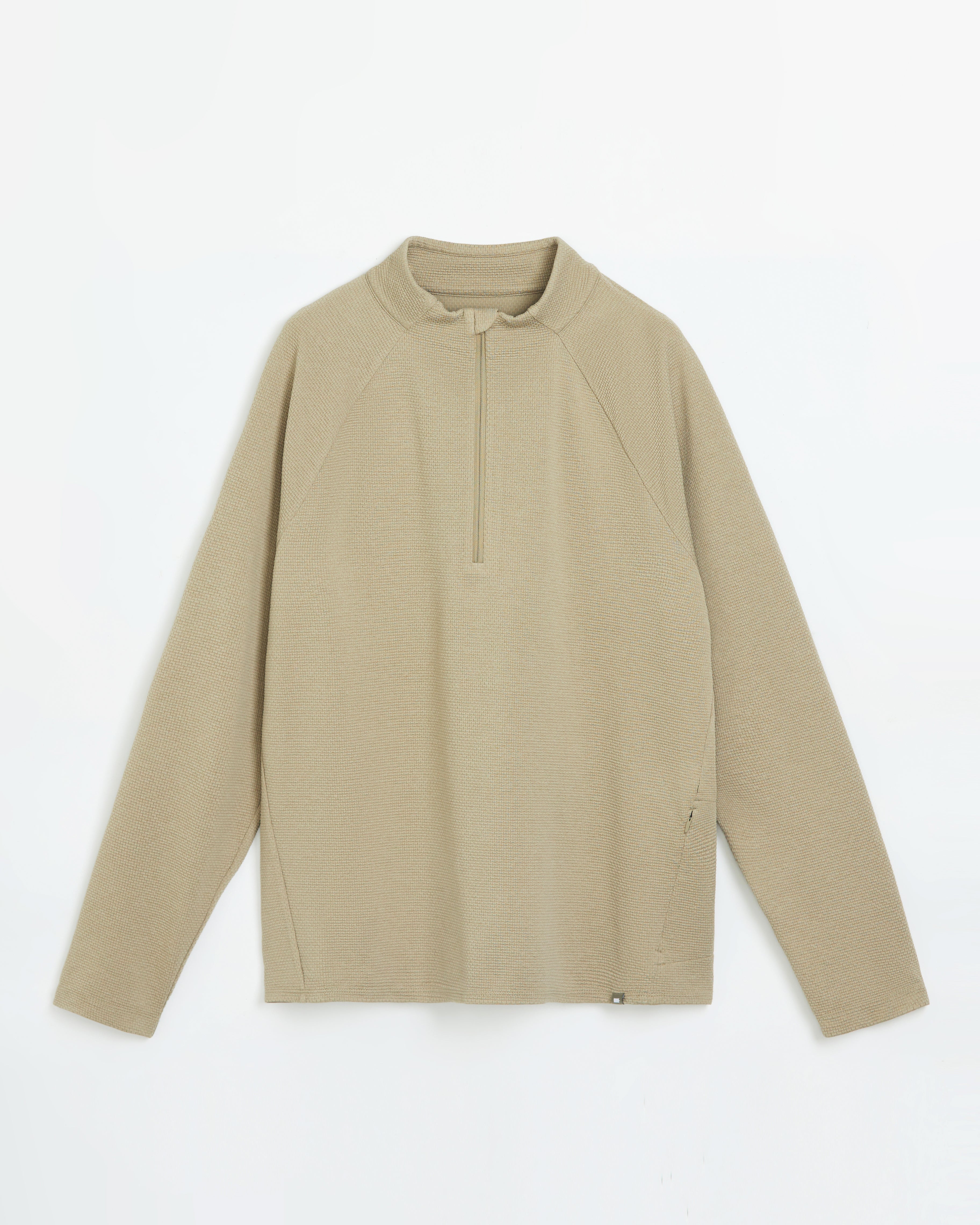 The Active Stretch Melange 1/4 Zip - Beige Melange