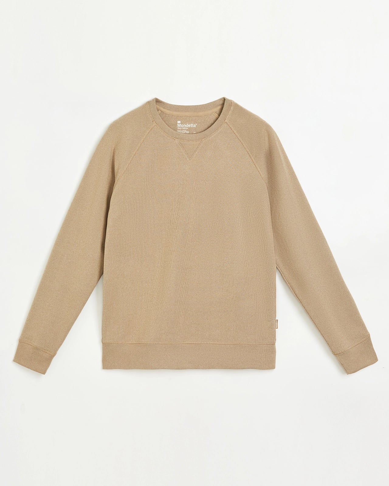 The Soft Luxe Velour Rib Raglan Crew Sweatshirt - Humus Beige